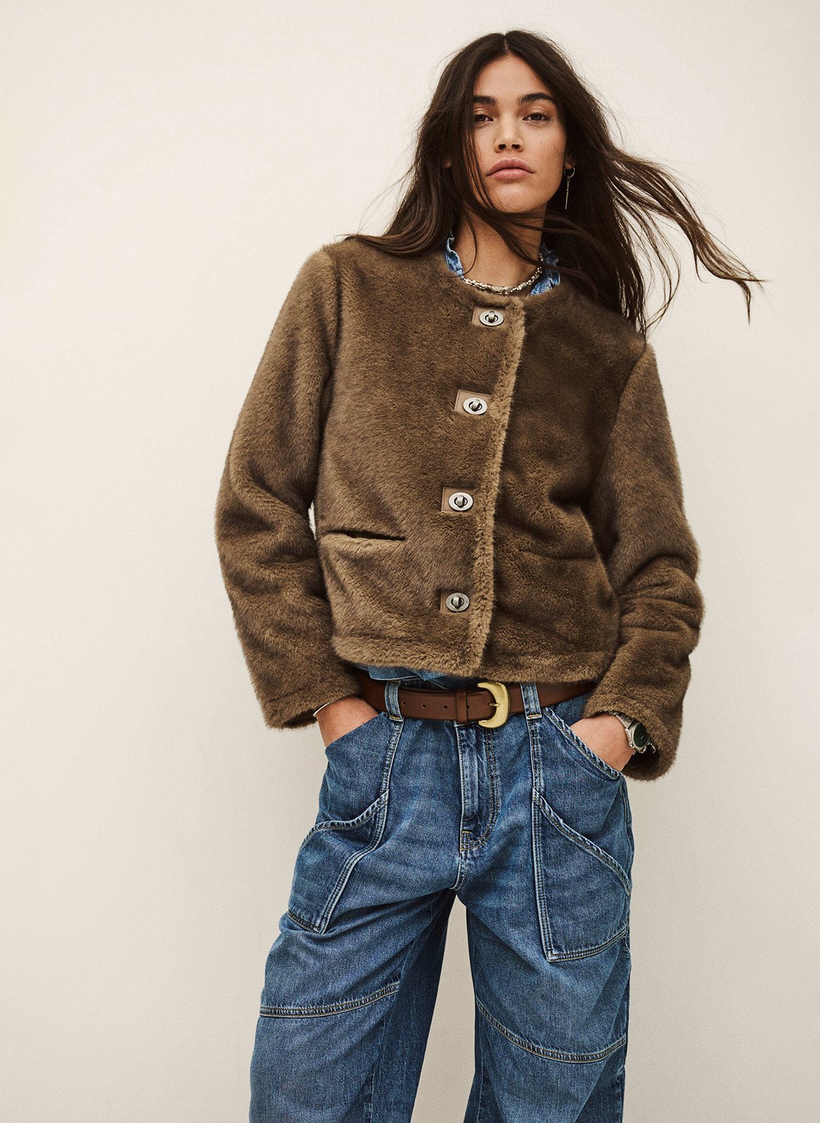 Round-neck coat BA&SH Brown