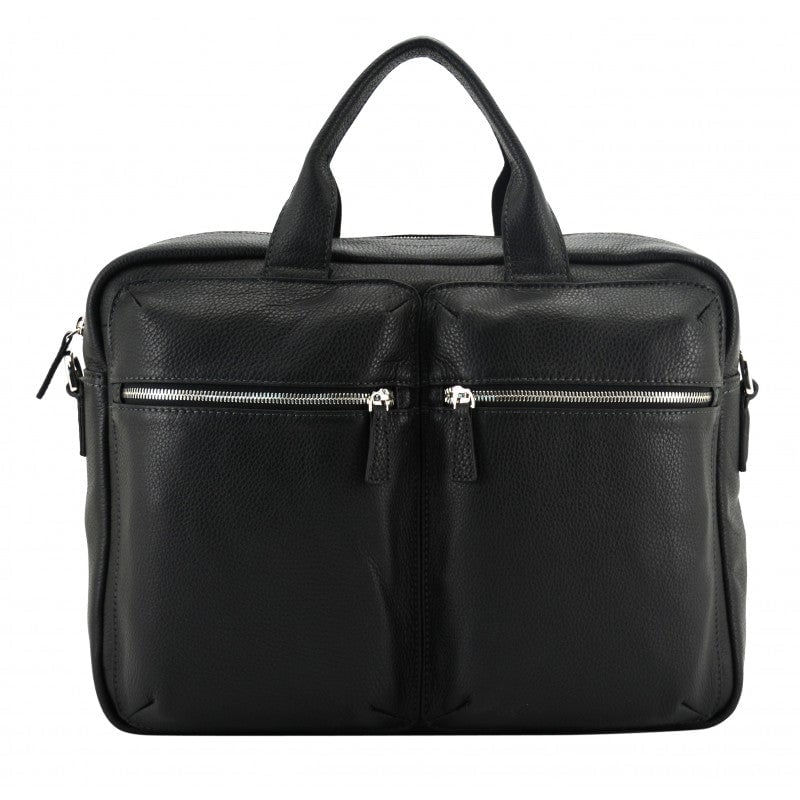 Cowhide leather document holder POURCHET Black