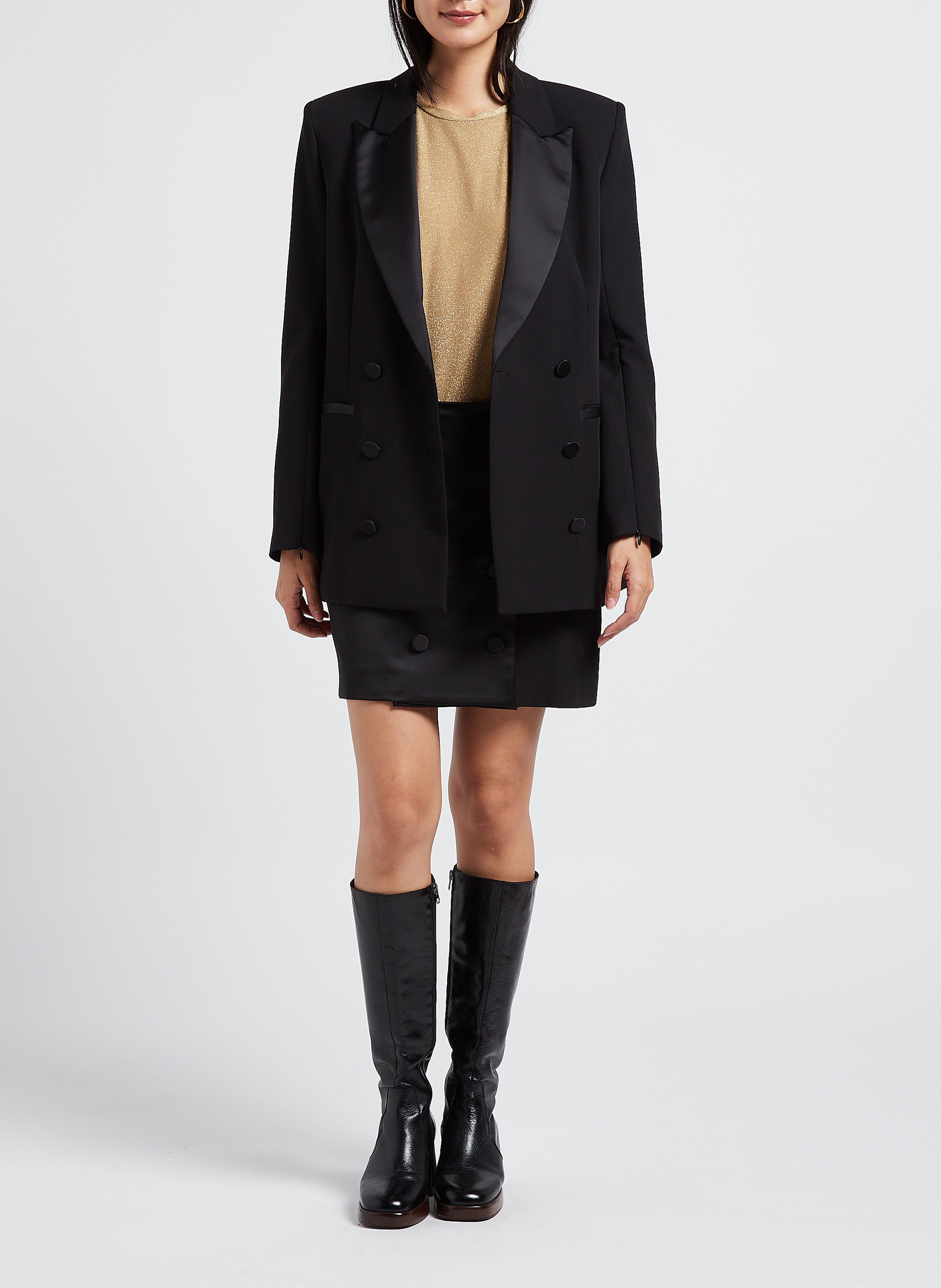 Jupe courte satinée  IMPERIAL Noir