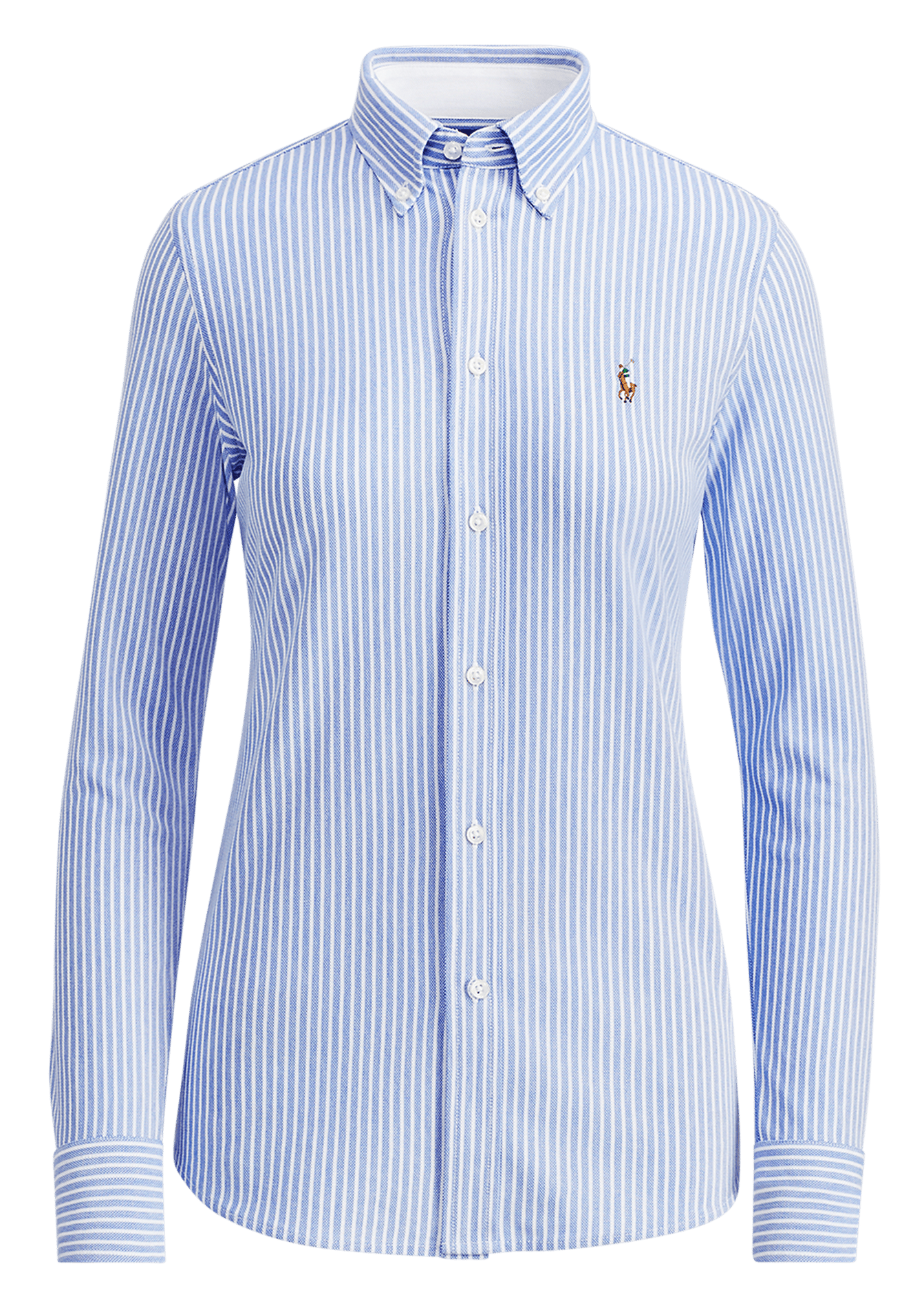 Gerade geschnittenes Baumwollhemd mit Button-down-Kragen und Streifen POLO RALPH LAUREN Blau