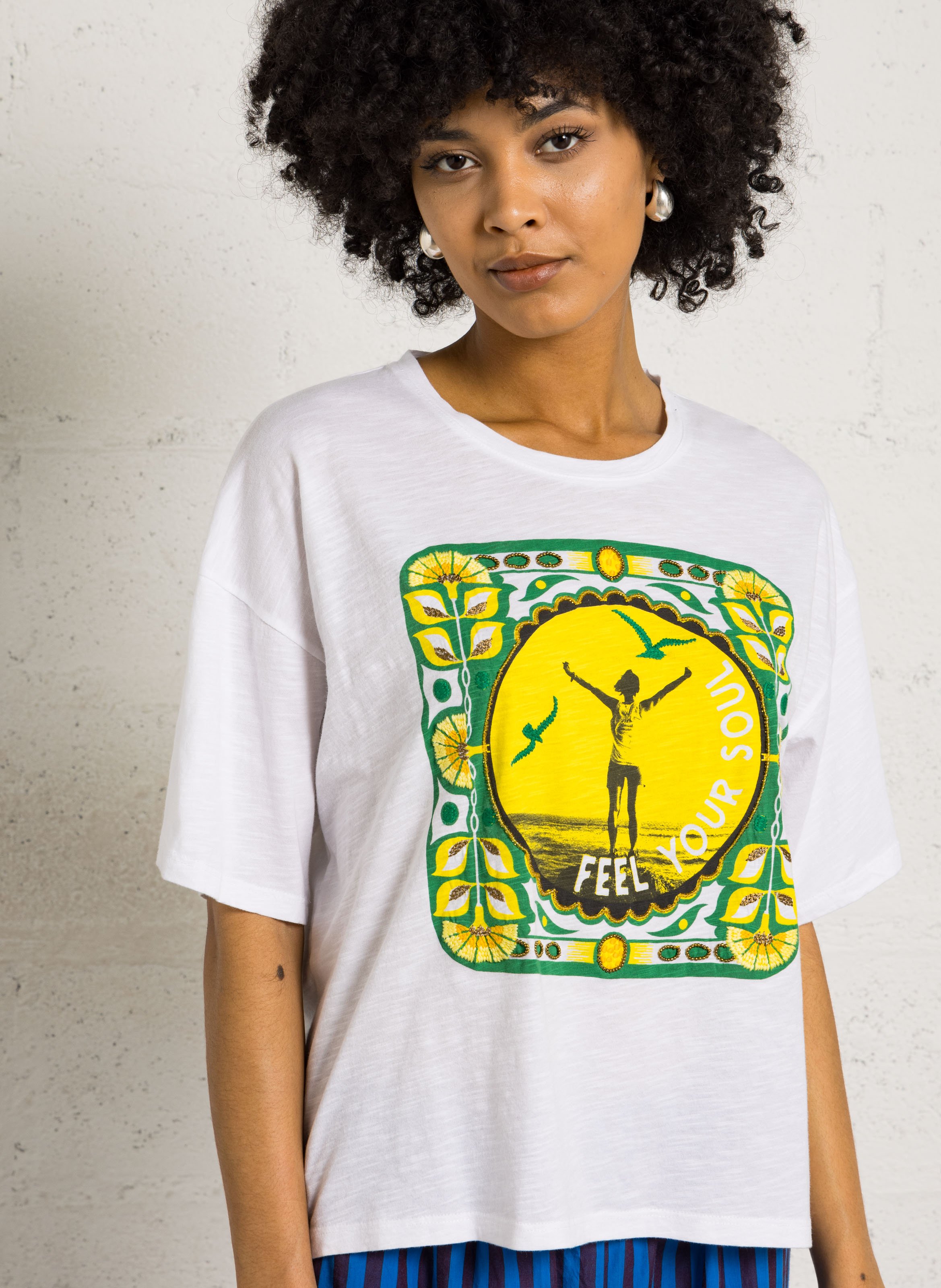 Round-neck organic cotton T-shirt LEON & HARPER White