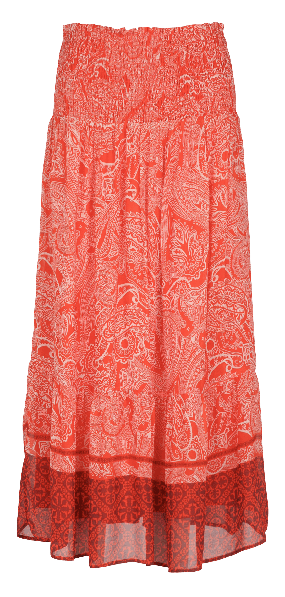 Jupe longue évasée fluide LA FEE MARABOUTEE Orange