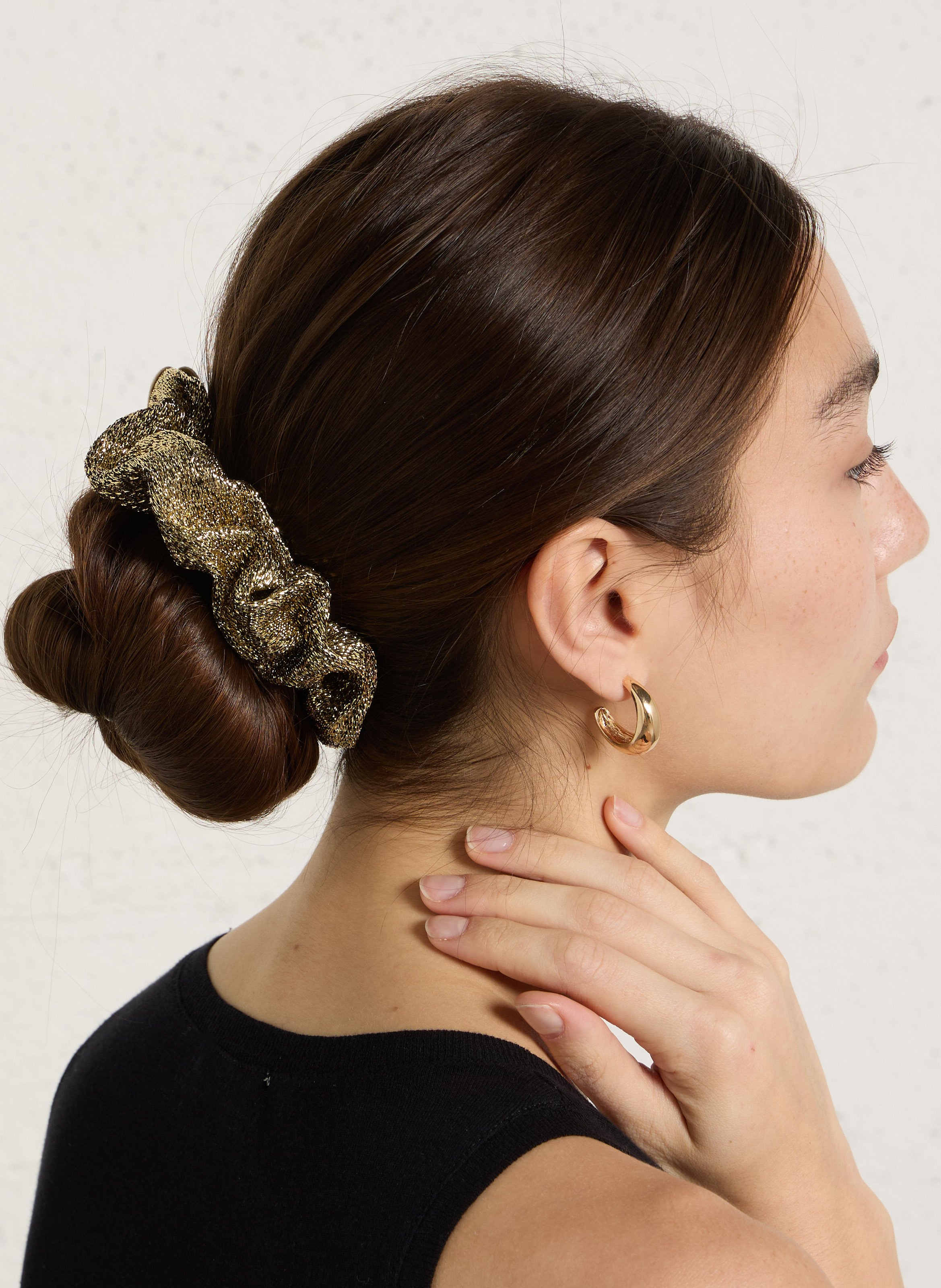 Glänzendes einfarbiges Haargummi CHOU AU CARRE Golden