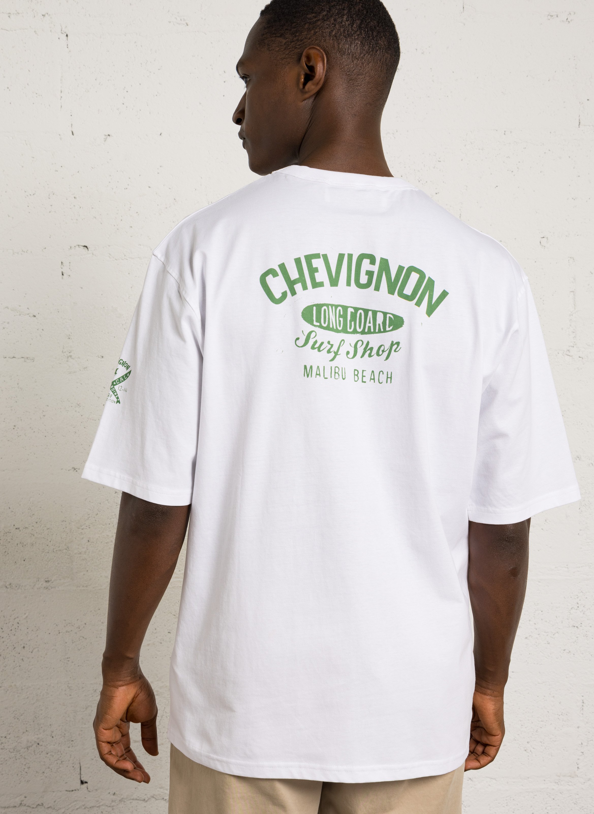 Gerade geschnittenes Rundhals-T-Shirt mit Print CHEVIGNON Weiss