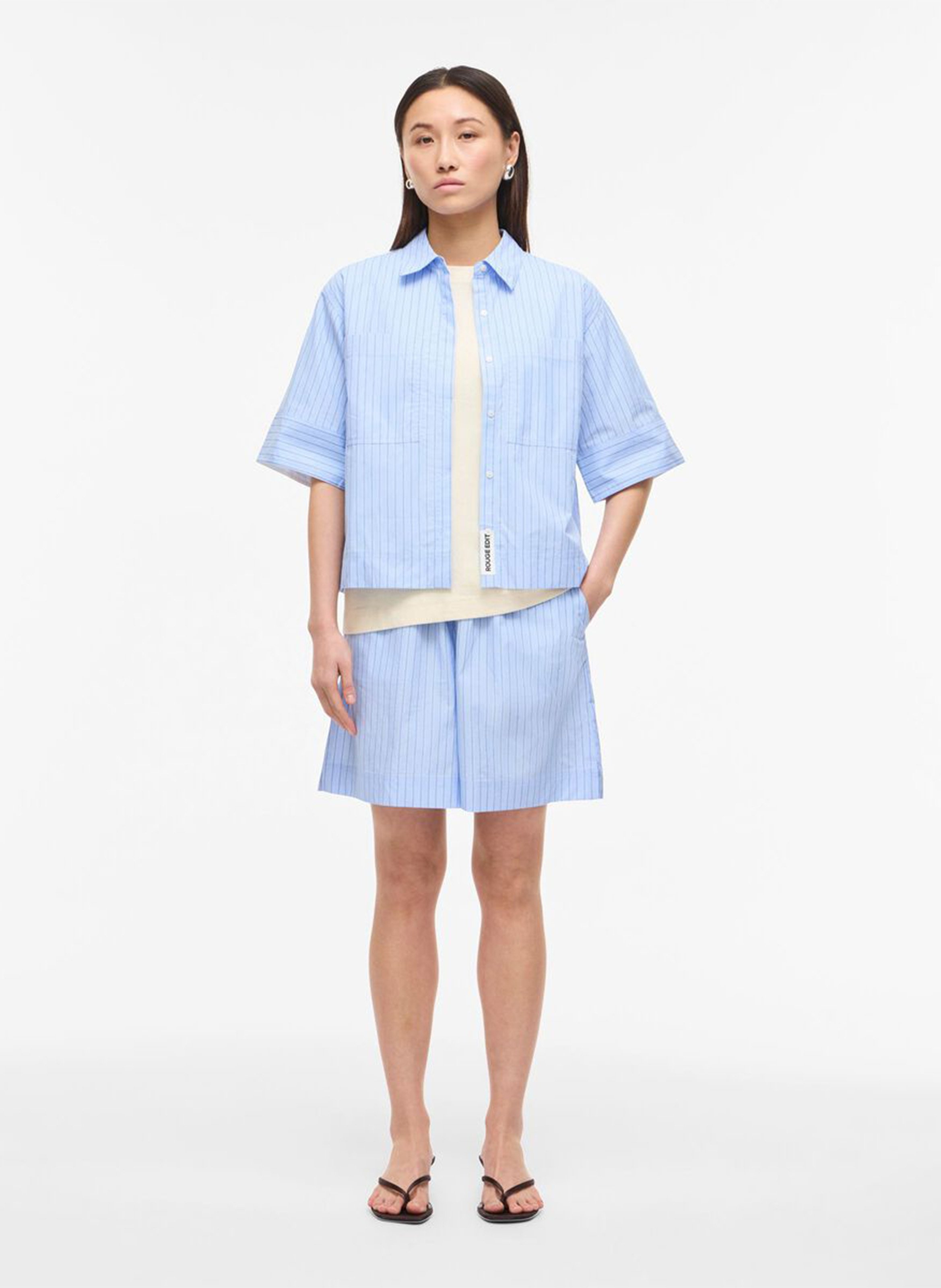 Chemise oversize en coton ROUGE EDIT Bleu