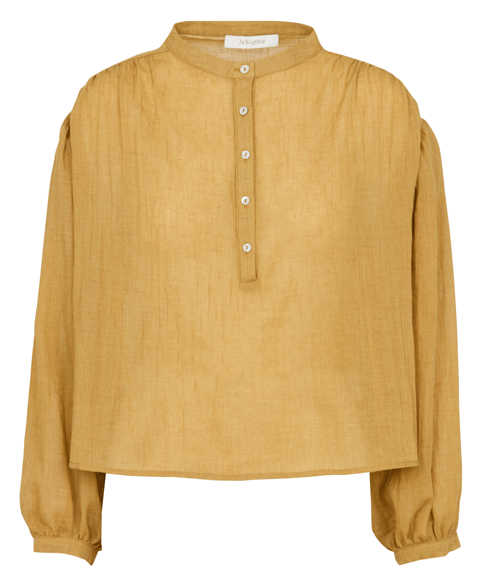 Blouse ample boutonnée col rond JC SOPHIE Marron