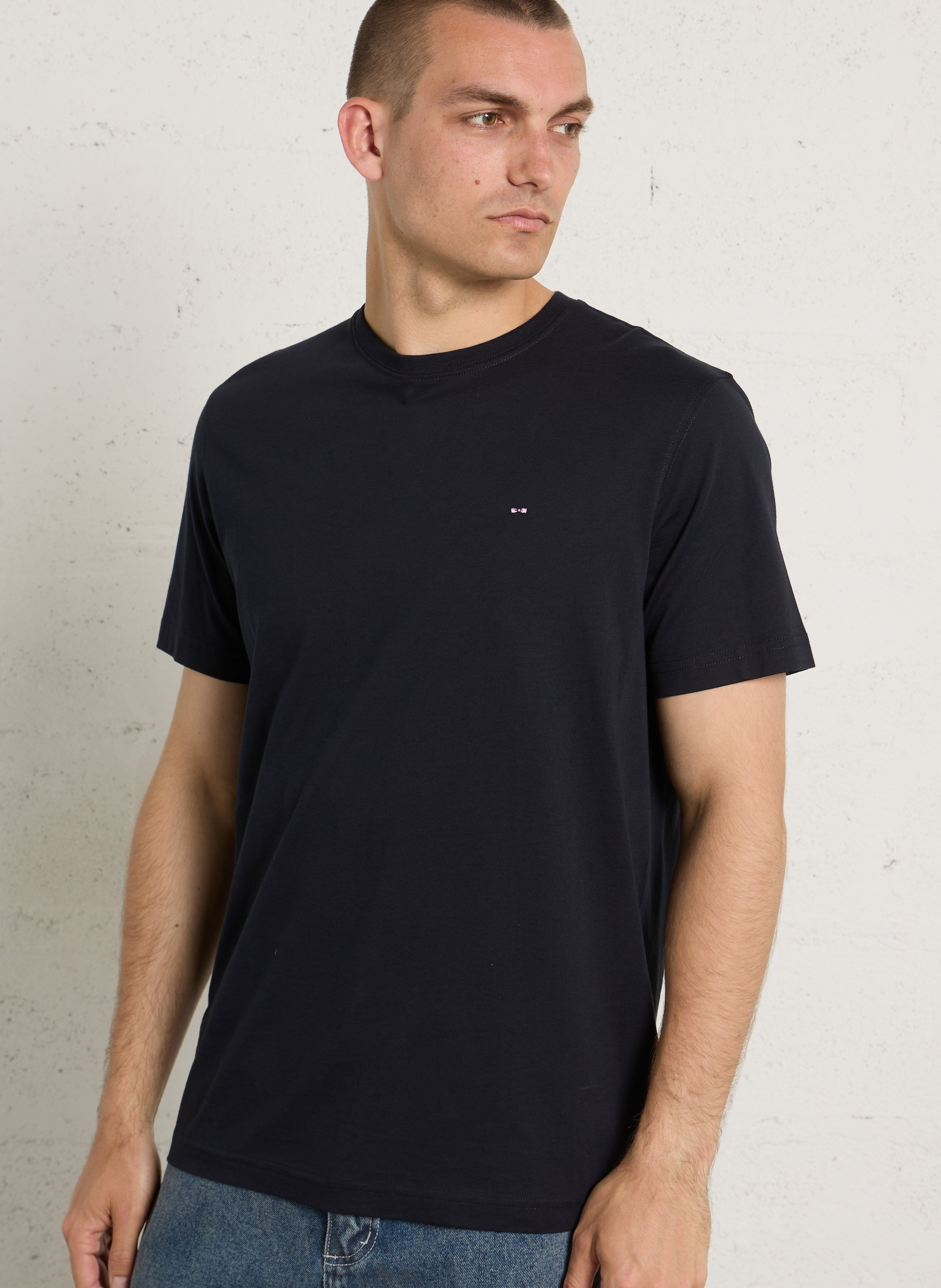 Oversized round-neck cotton T-shirt EDEN PARK Blue