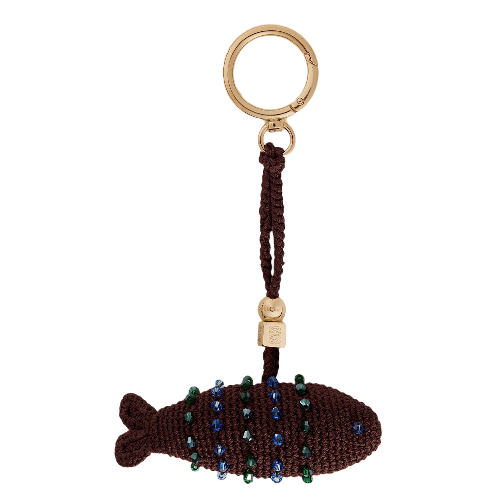 Porte-clés crocheté main SANDRO Marron
