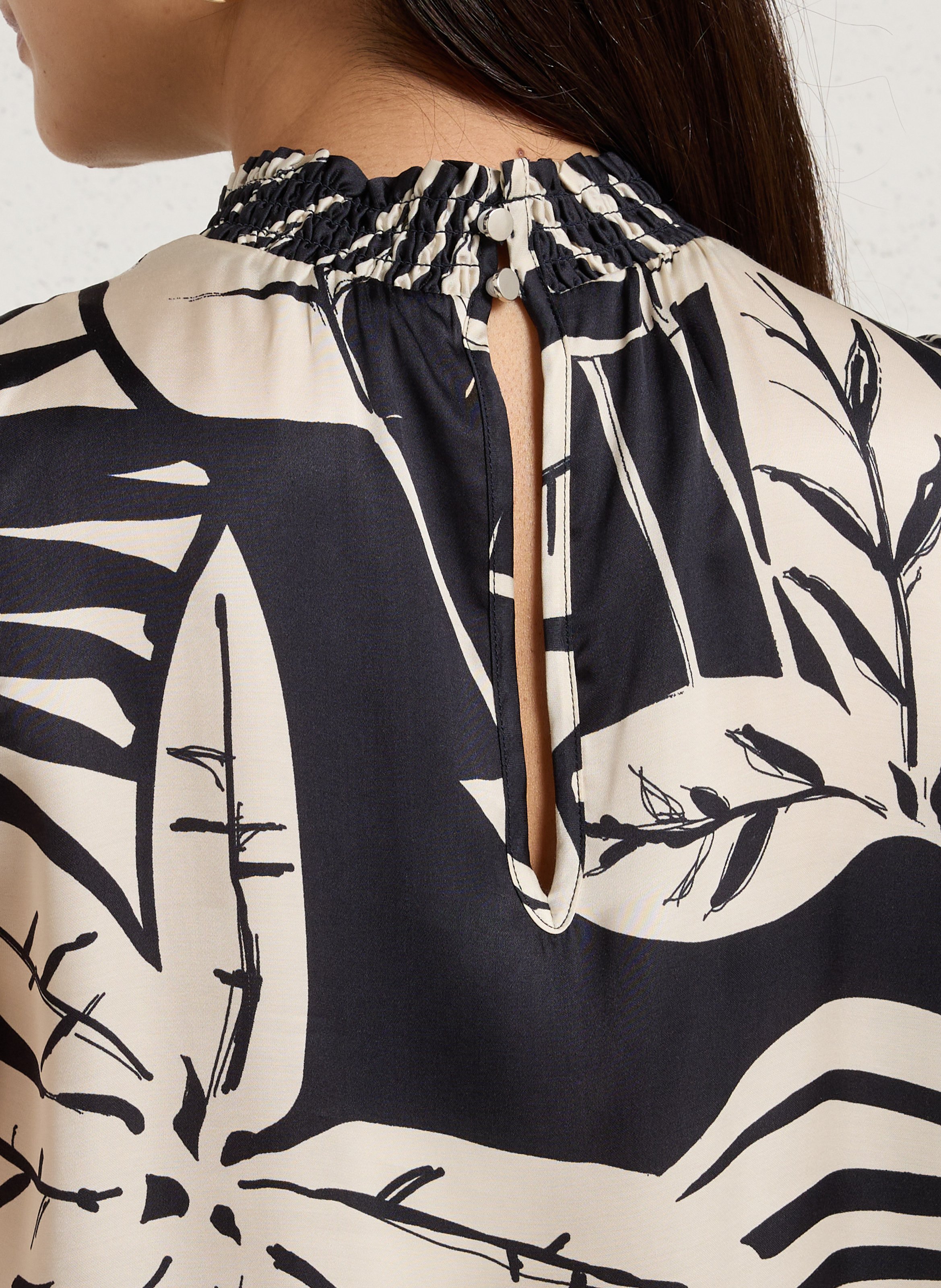 Top ample col montant IKKS Bleu