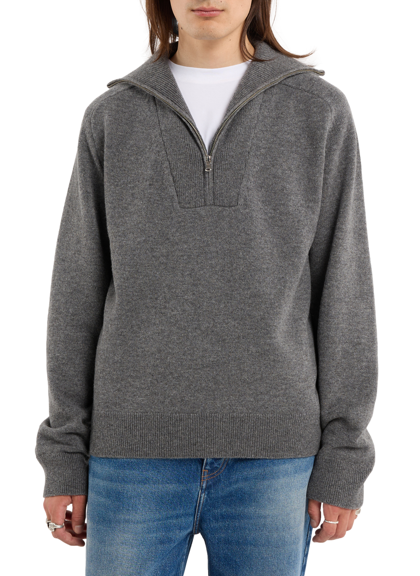 High-neck wool sweater SAISON 1865 Grey