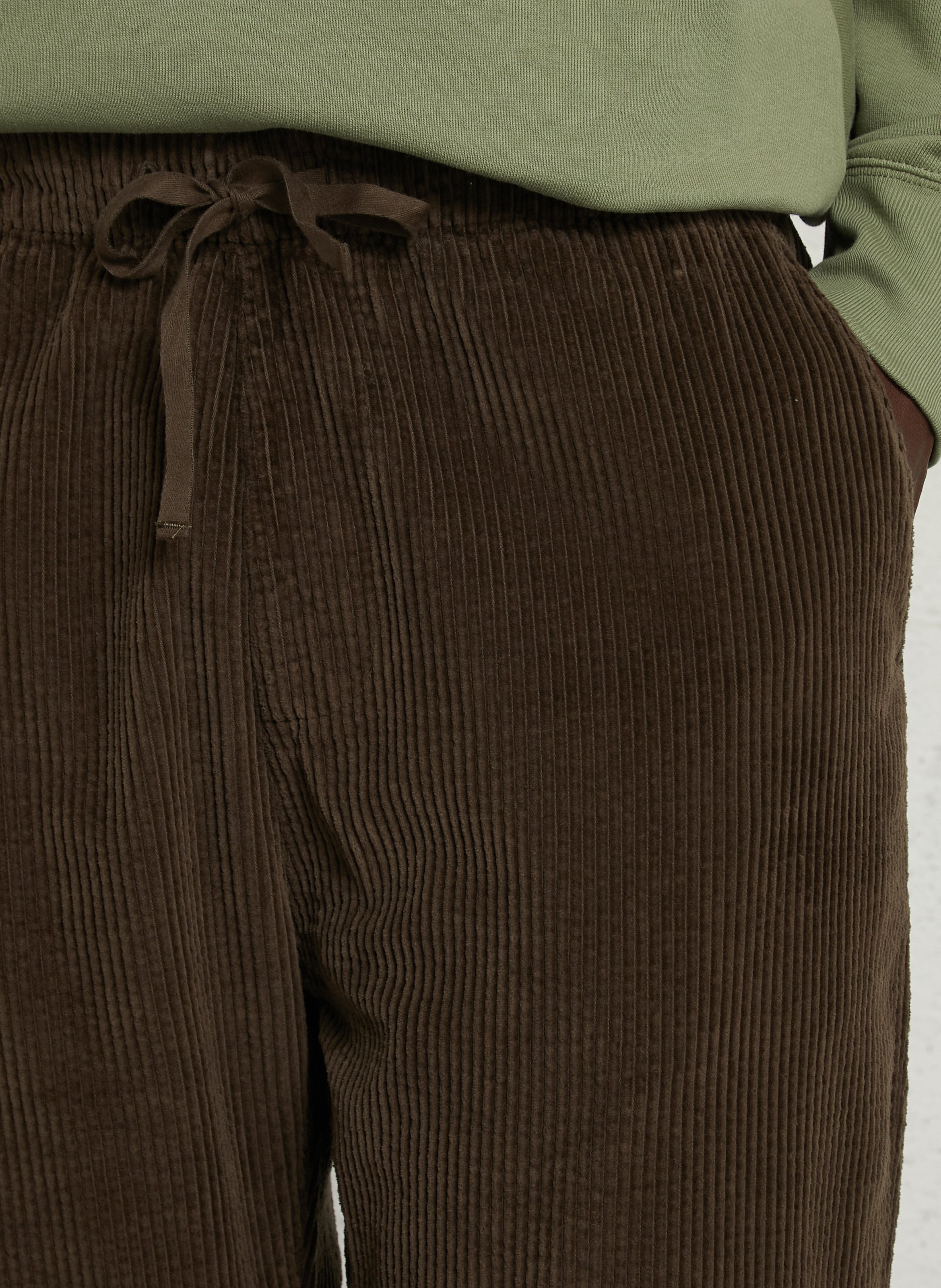 Pantalon droit en coton HARTFORD Marron