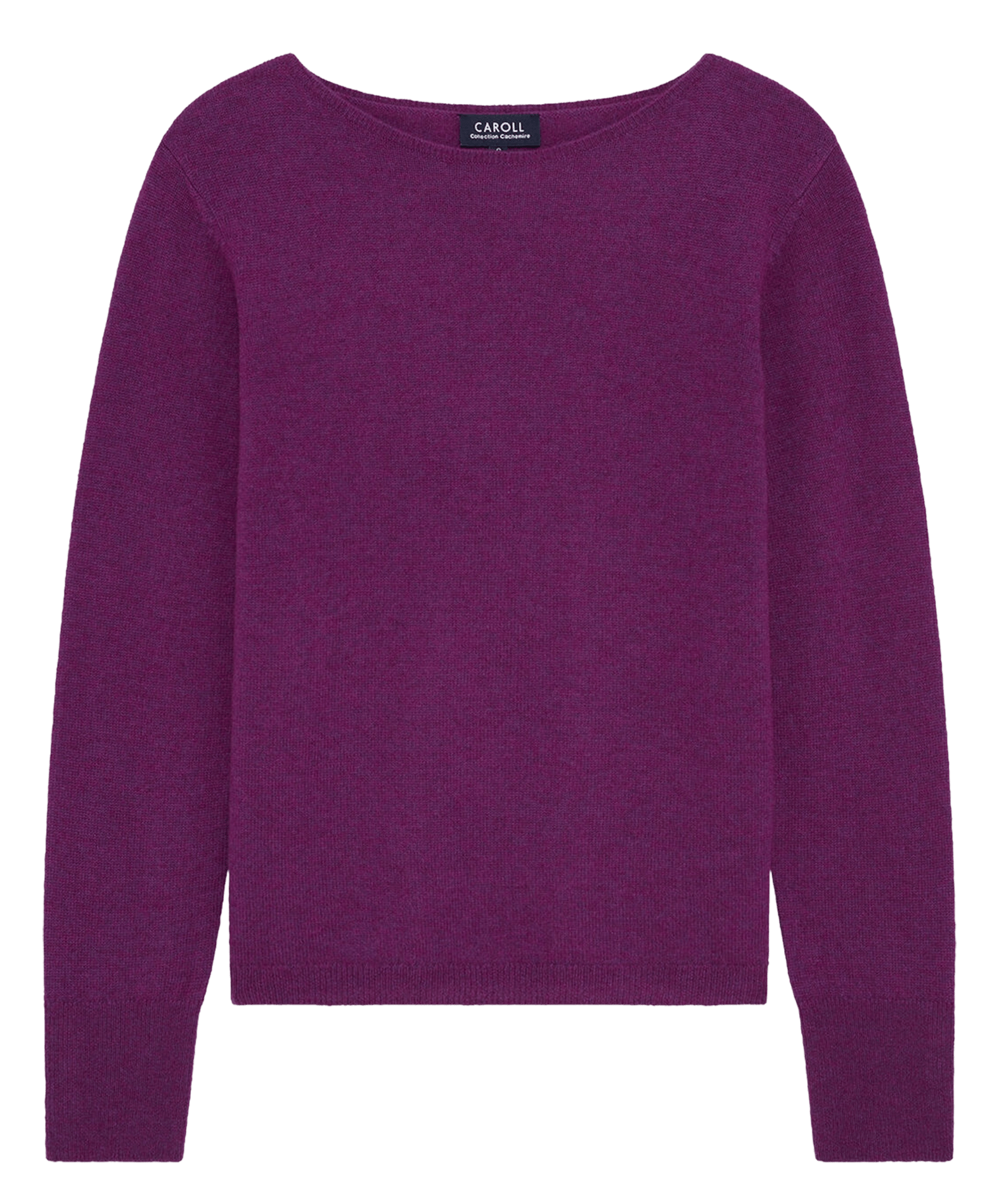 Gerade geschnittener Kaschmirpullover mit U-Boot-Ausschnitt CAROLL Violett