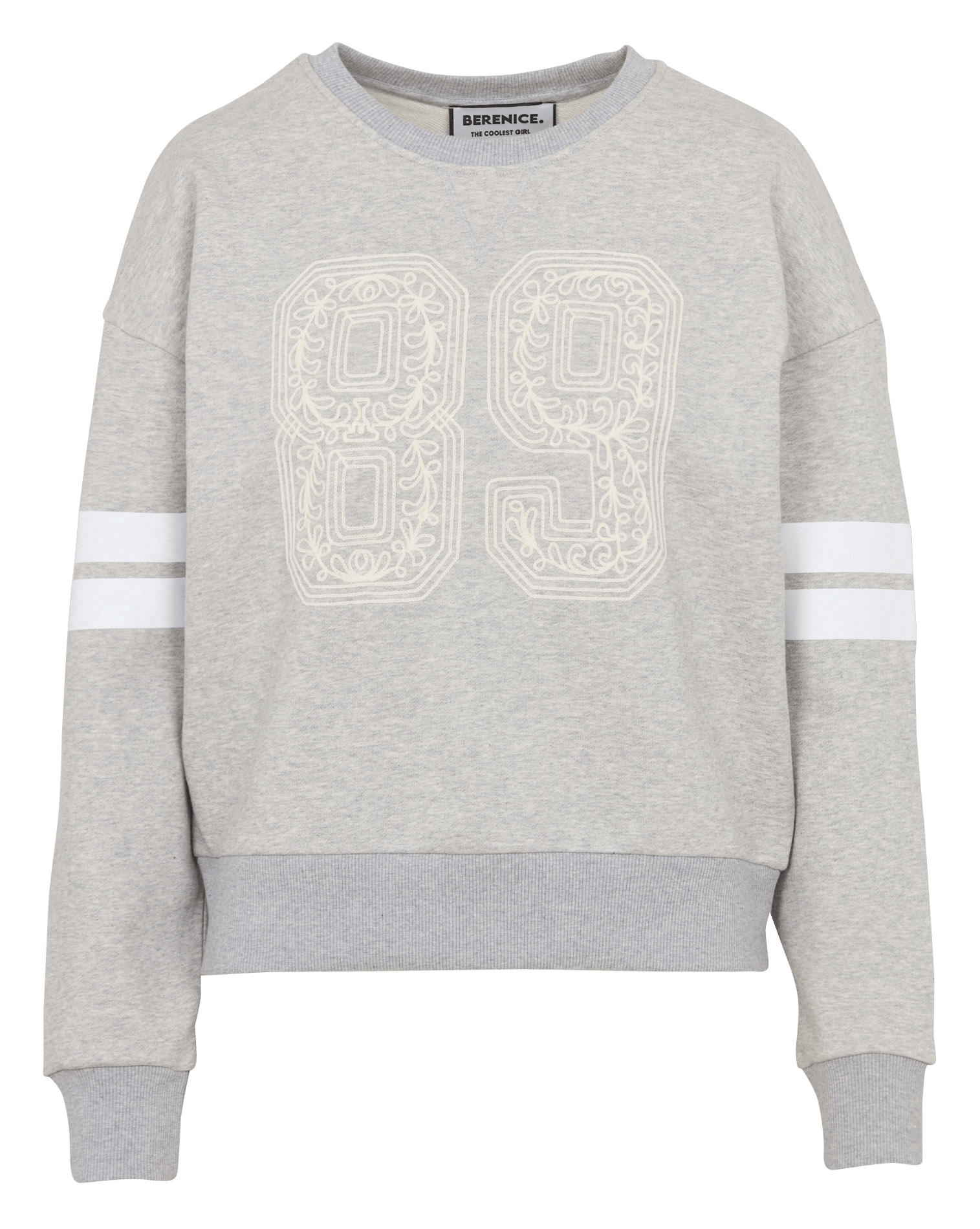 Loose-fit embroidered cotton sweatshirt BERENICE Grey