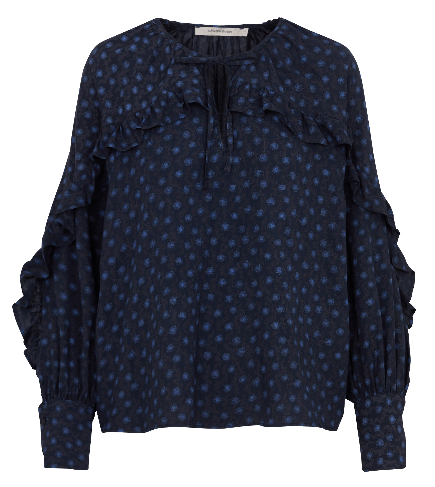 Ruimvallende blouse met print LA FEE MARABOUTEE Blauw