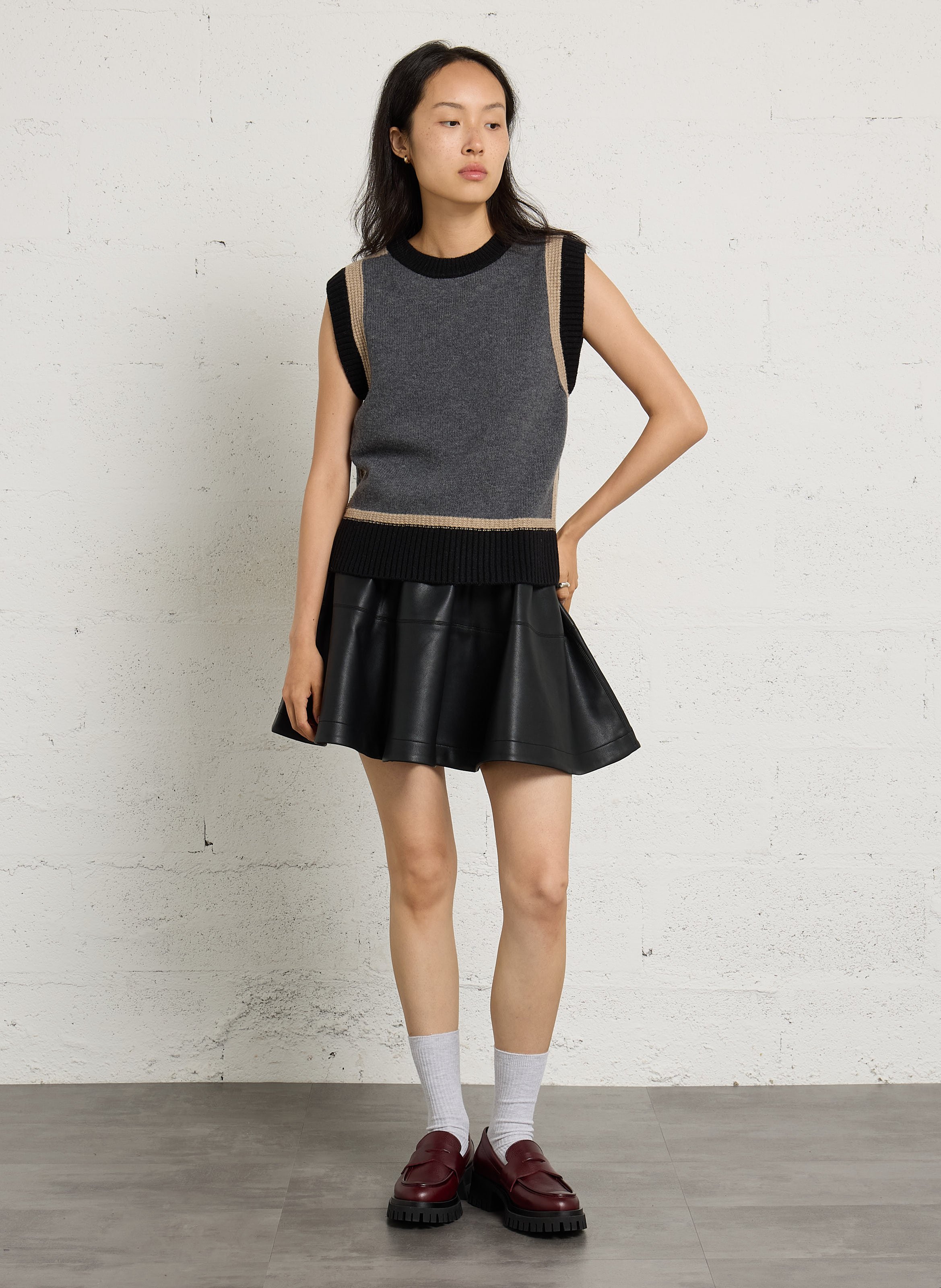 Pull droit en laine MAISON 123 Gris