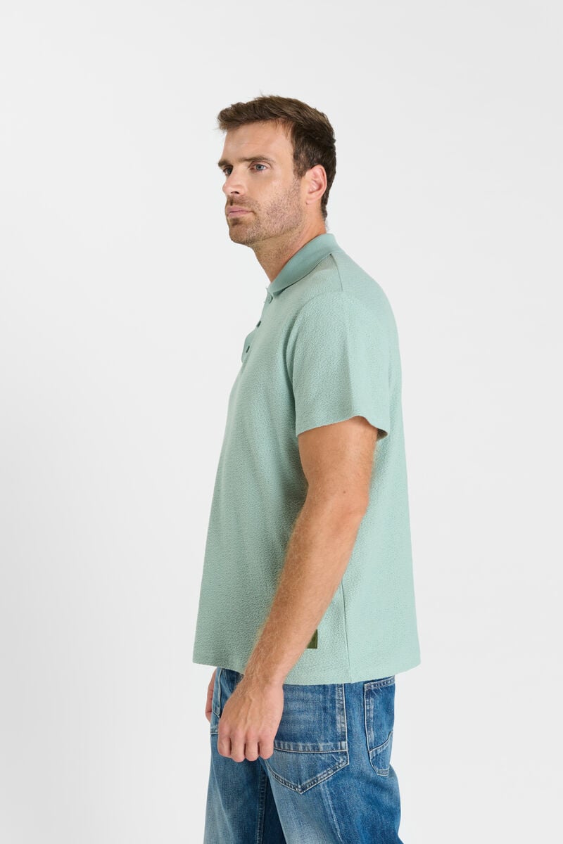 Button-Down Shirt Collar Polo LE TEMPS DES CERISES Blue