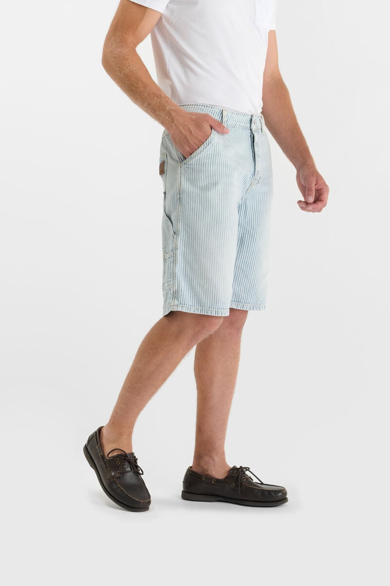 Buttoned denim Bermuda shorts LE TEMPS DES CERISES White