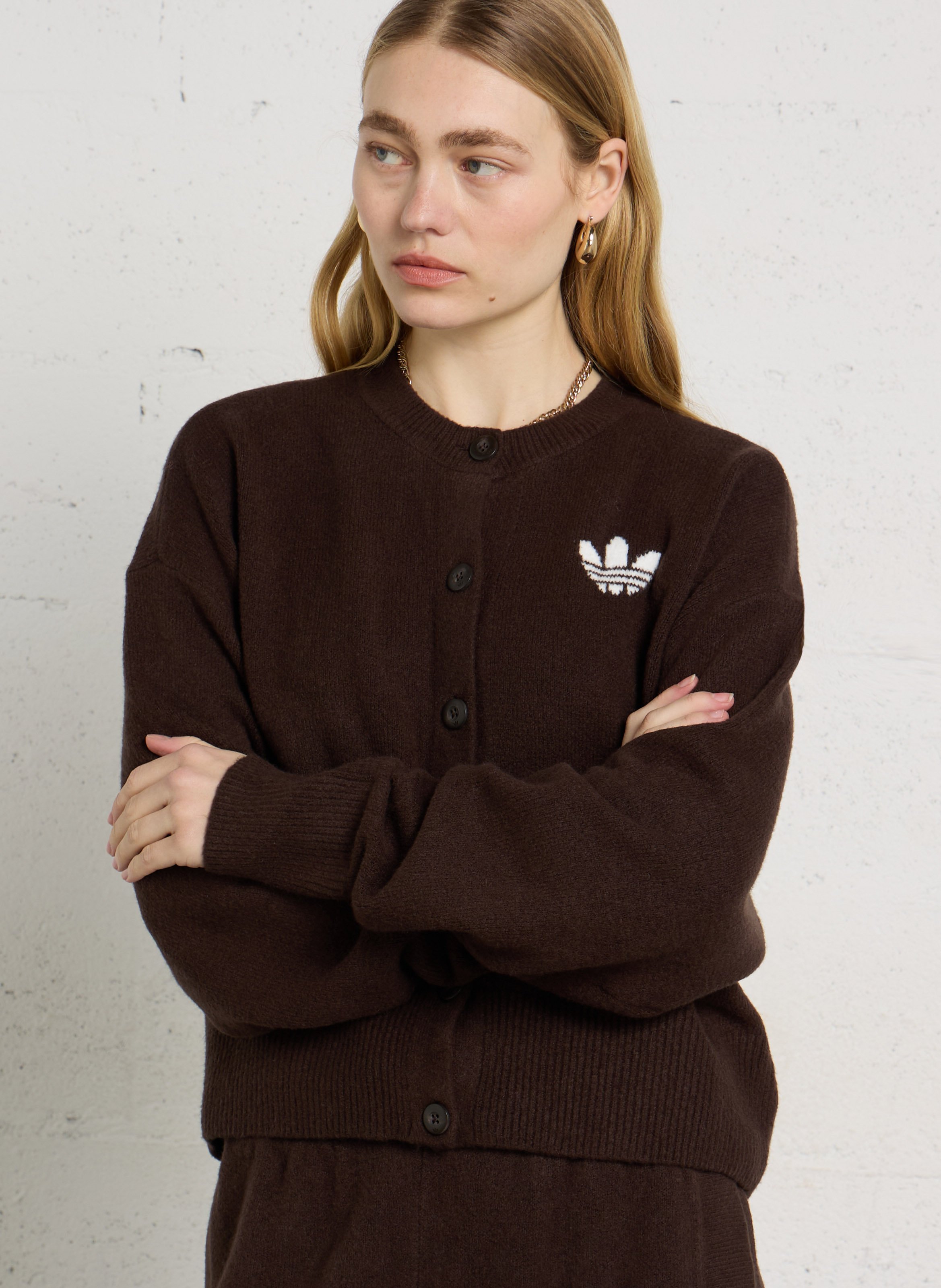 Oversize Rundhalsausschnitt Weste ADIDAS Braun