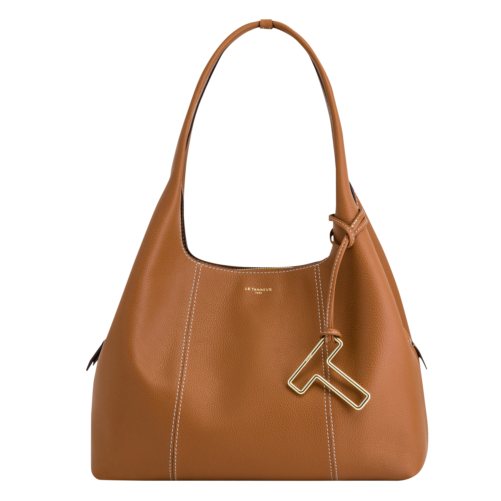 Sac porté épaule en cuir grainé LE TANNEUR Marron