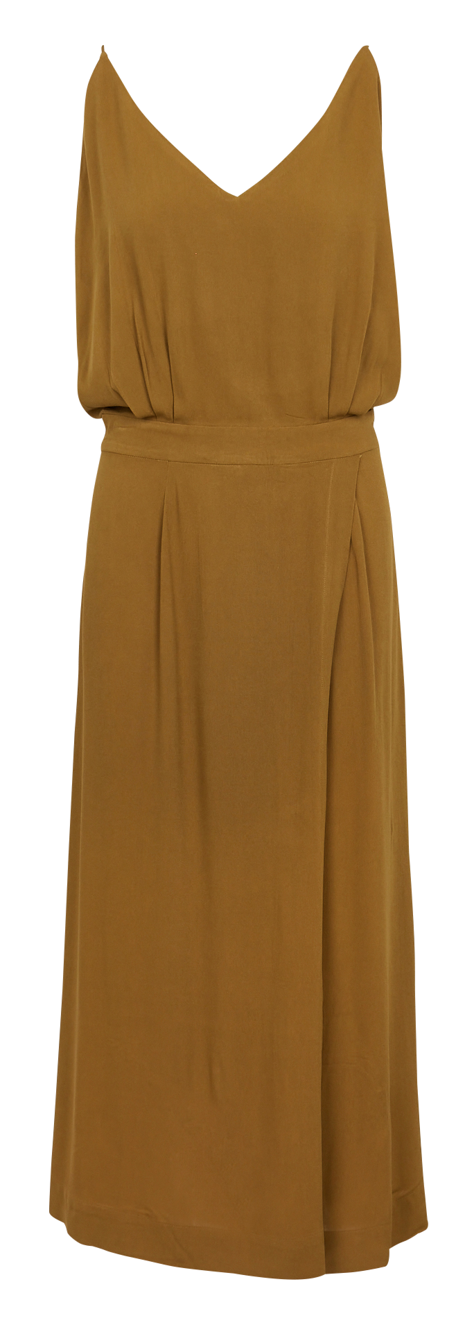 Lange, soepelvallende jurk met V-hals KARMA KOMA Geel
