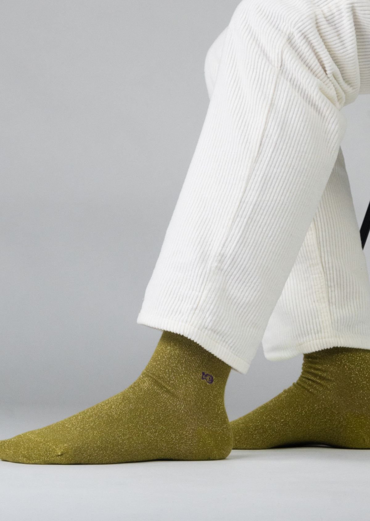 Solid Combed Cotton Glittery Socks BILLYBELT Green