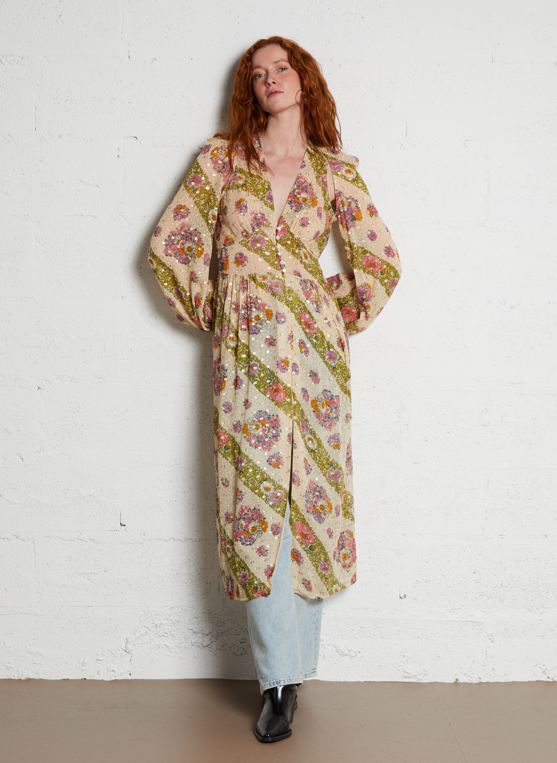 Robe longue imprimé en coton ANTIK BATIK Multicolore