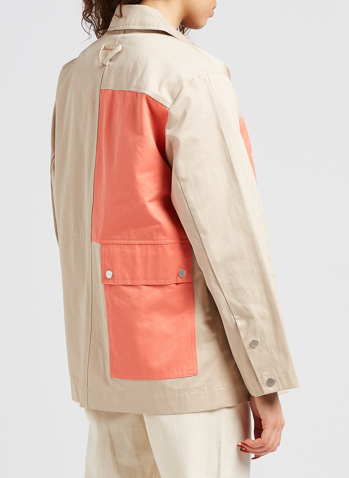 Baumwoll-Mix-Jacke mit klassischem Kragen OBJECT Braun