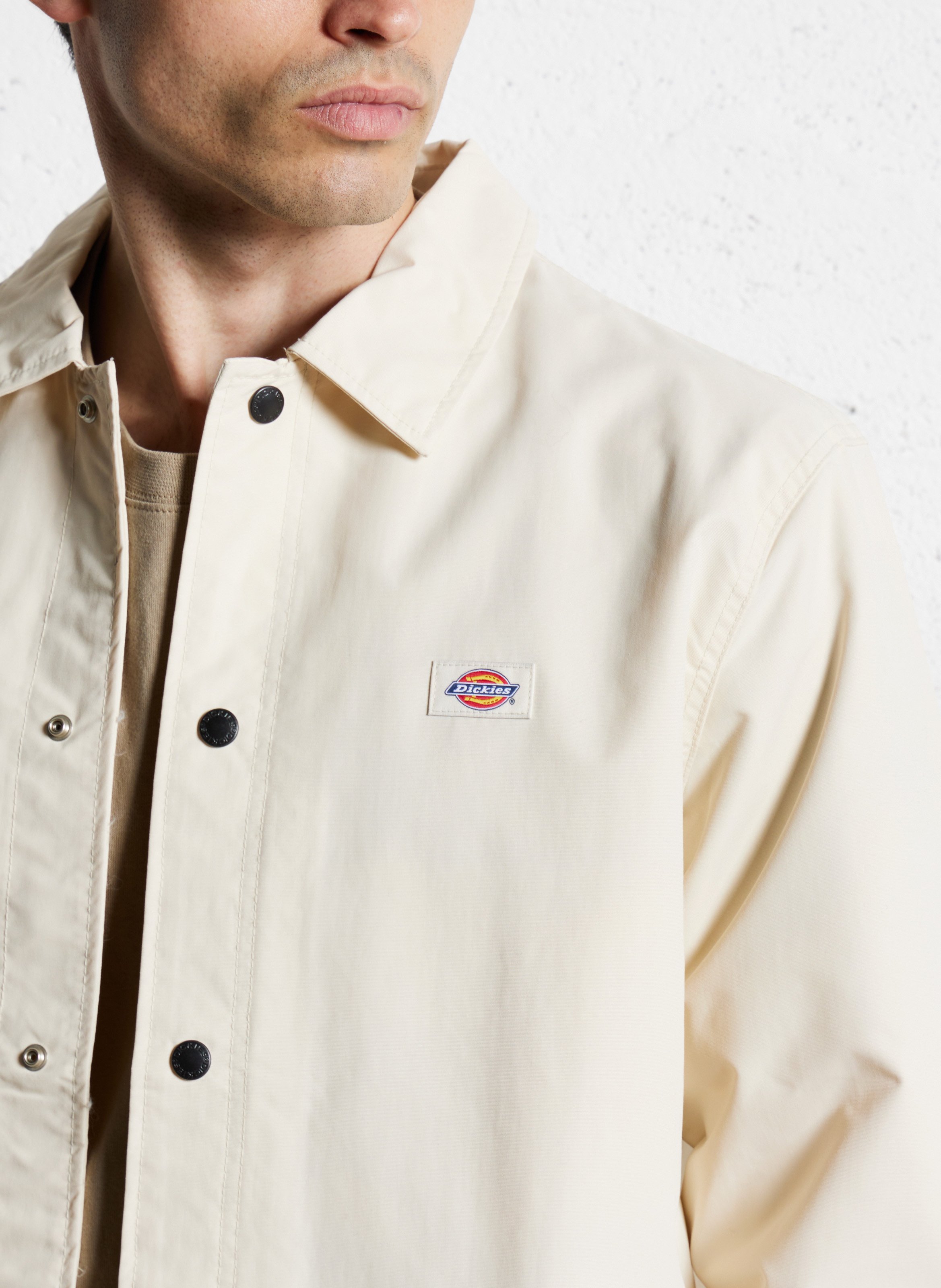 Straight buttoned jacket with long sleeves DICKIES White