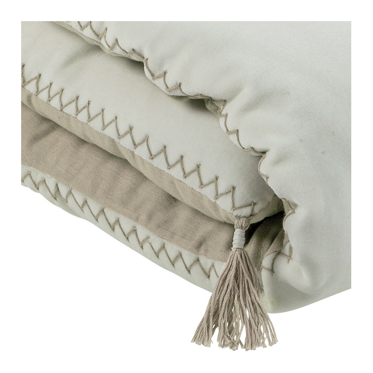 Futon mattéo en velours de coton et lin BLANC D'IVOIRE Blanc