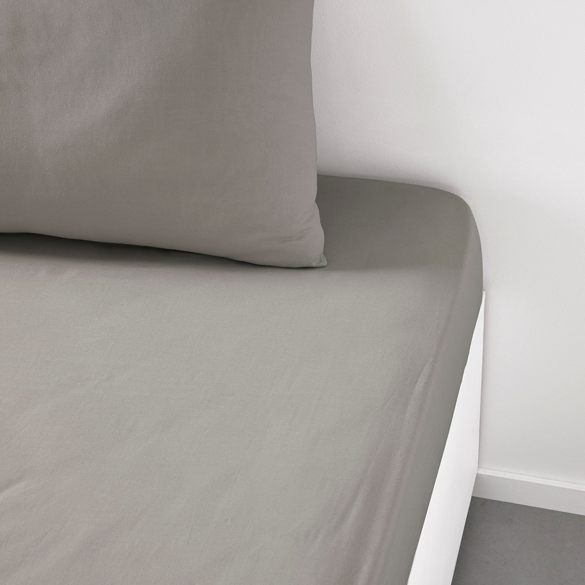 Solid color fitted sheet in cotton TODAY LINGE DE MAISON Beige
