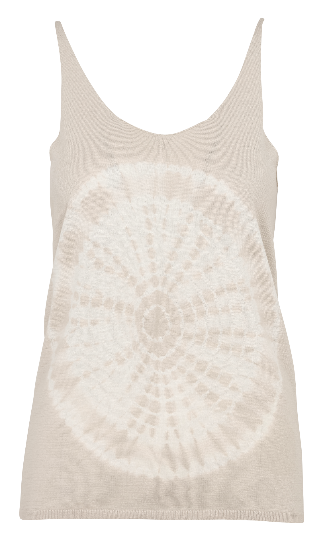 Printed silk blend straight top KUJTEN Beige
