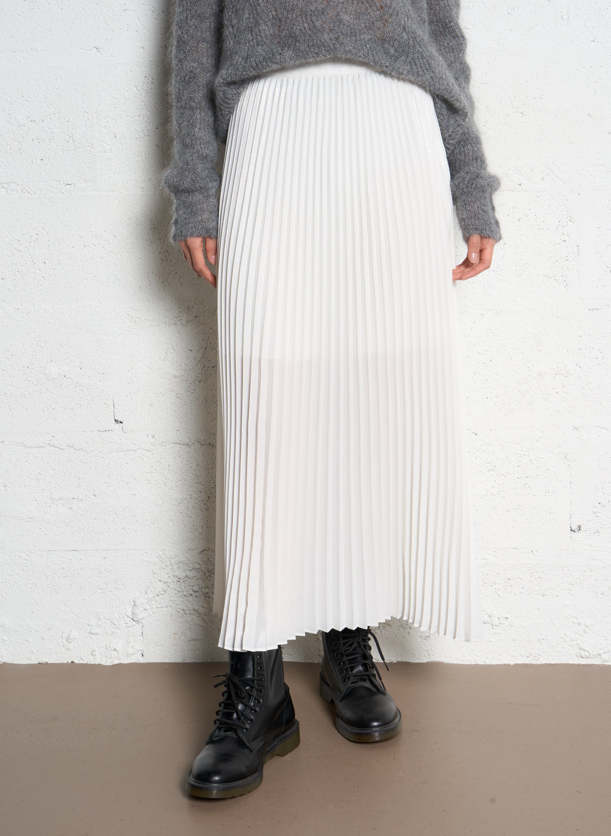 Langer Faltenrock IKKS Weiss