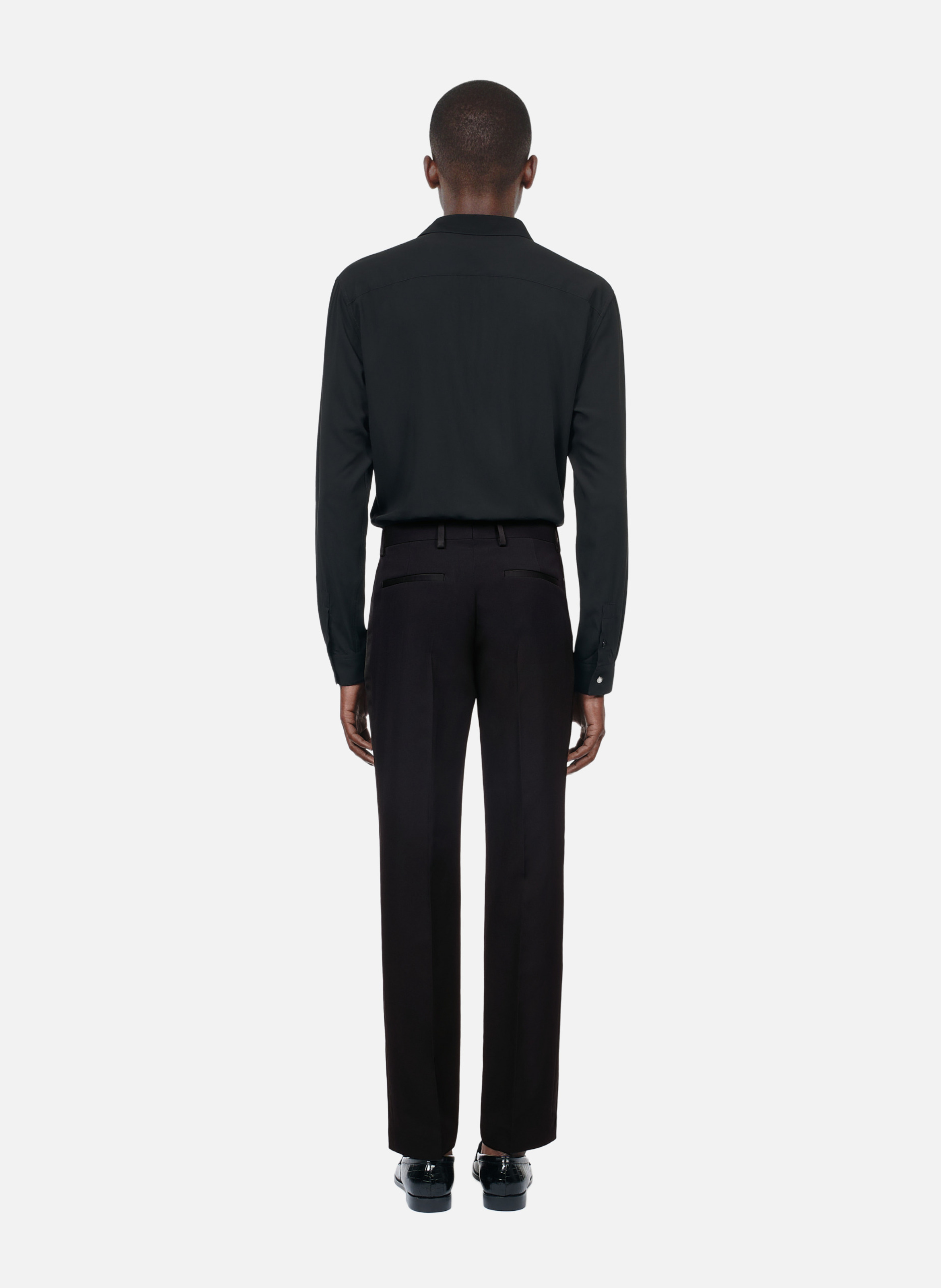 Straight-cut smoking pants with satin details THE KOOPLES Black