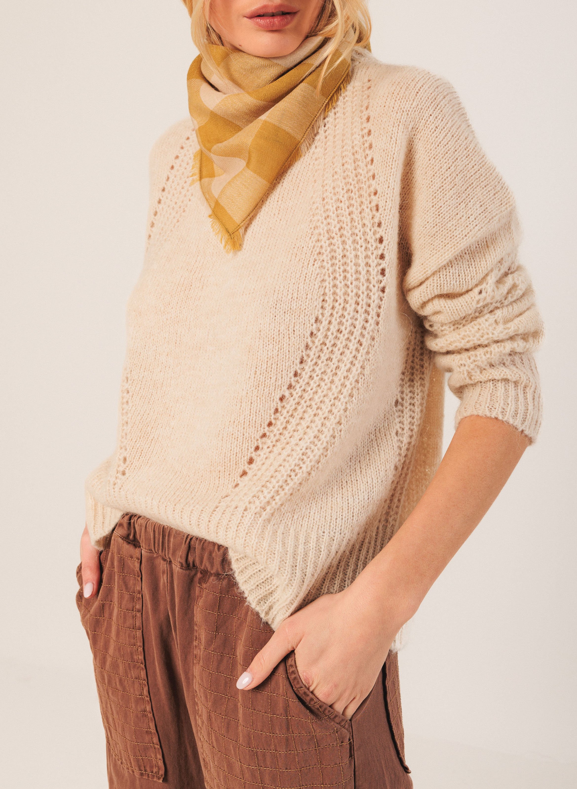 Pull col rond  INDI & COLD Beige