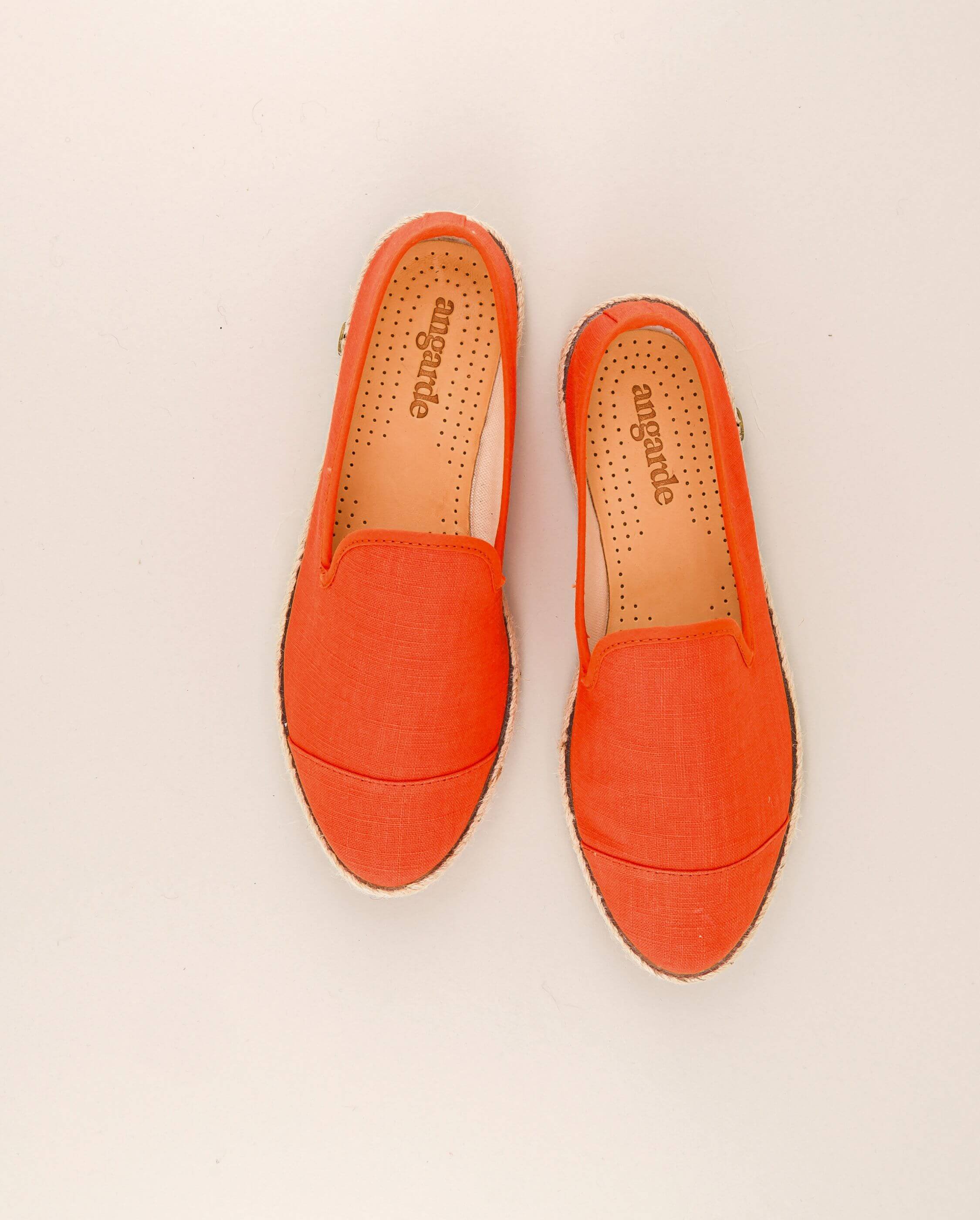 Women's linen espadrille, orange ANGARDE Orange