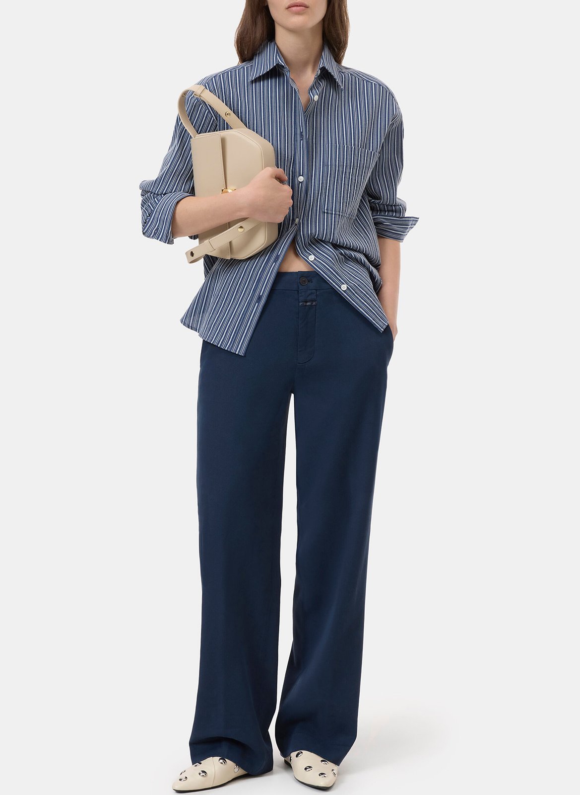 Cotton-blend chinos CLOSED Blue