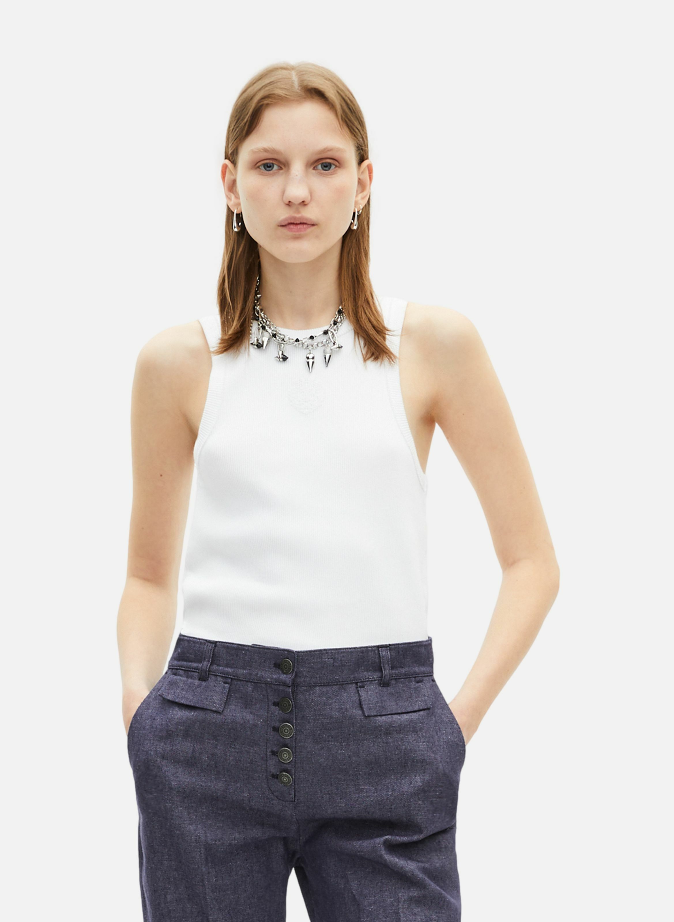 Double-row spiked necklace THE KOOPLES Grey