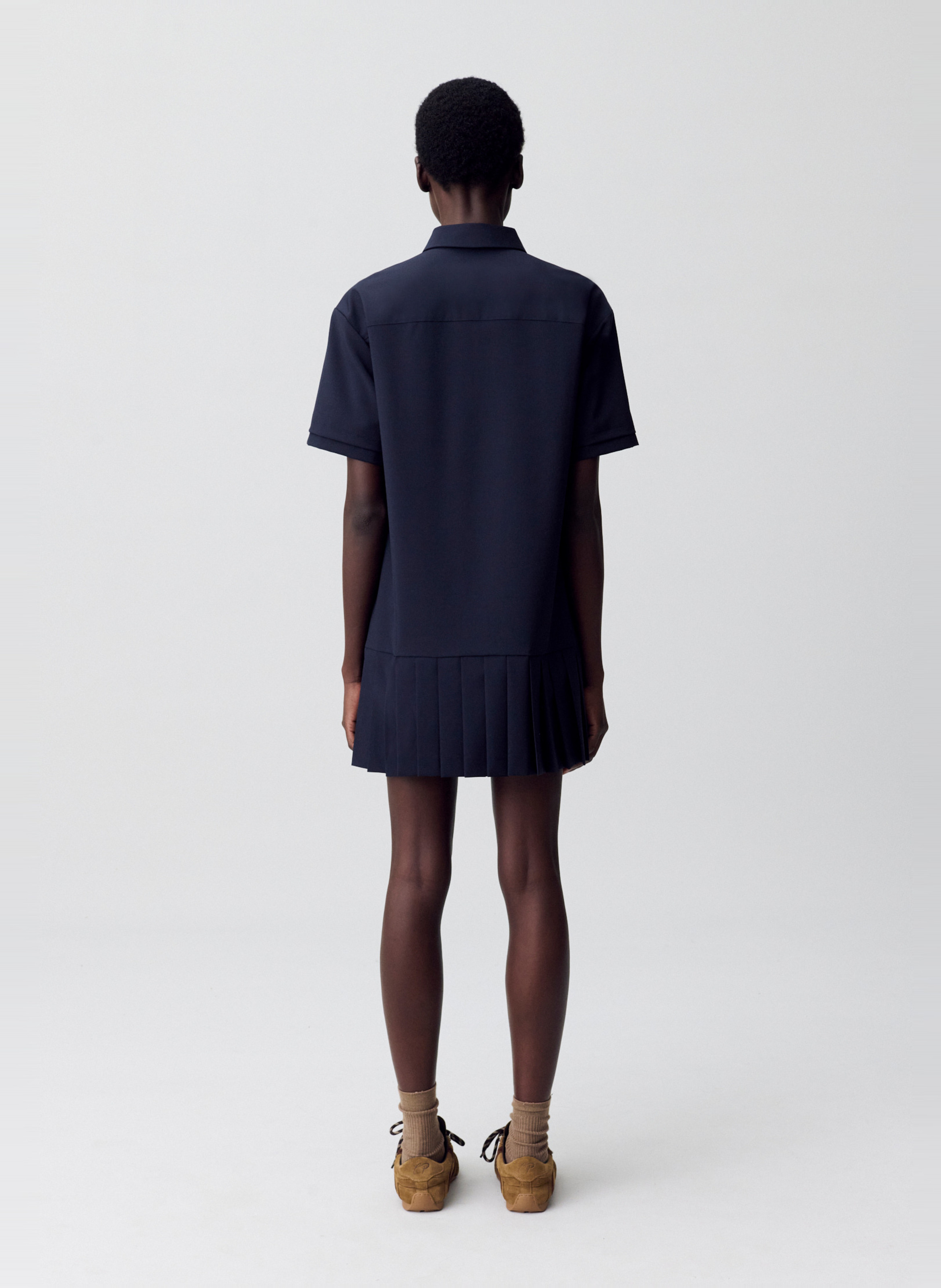 Robe courte col classique en laine mélangée CLAUDIE PIERLOT Bleu