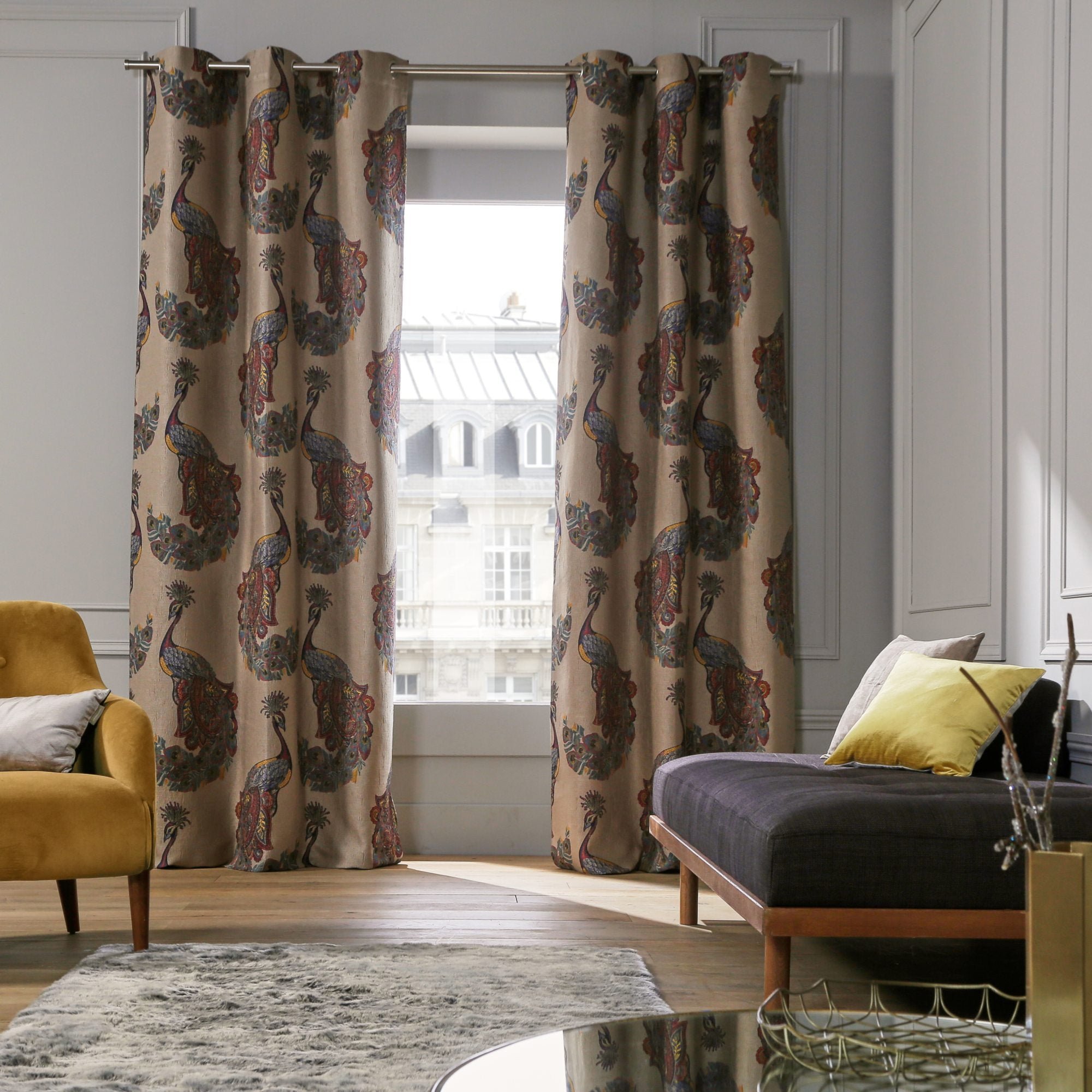 Curtain with eyelets MADURA Brown