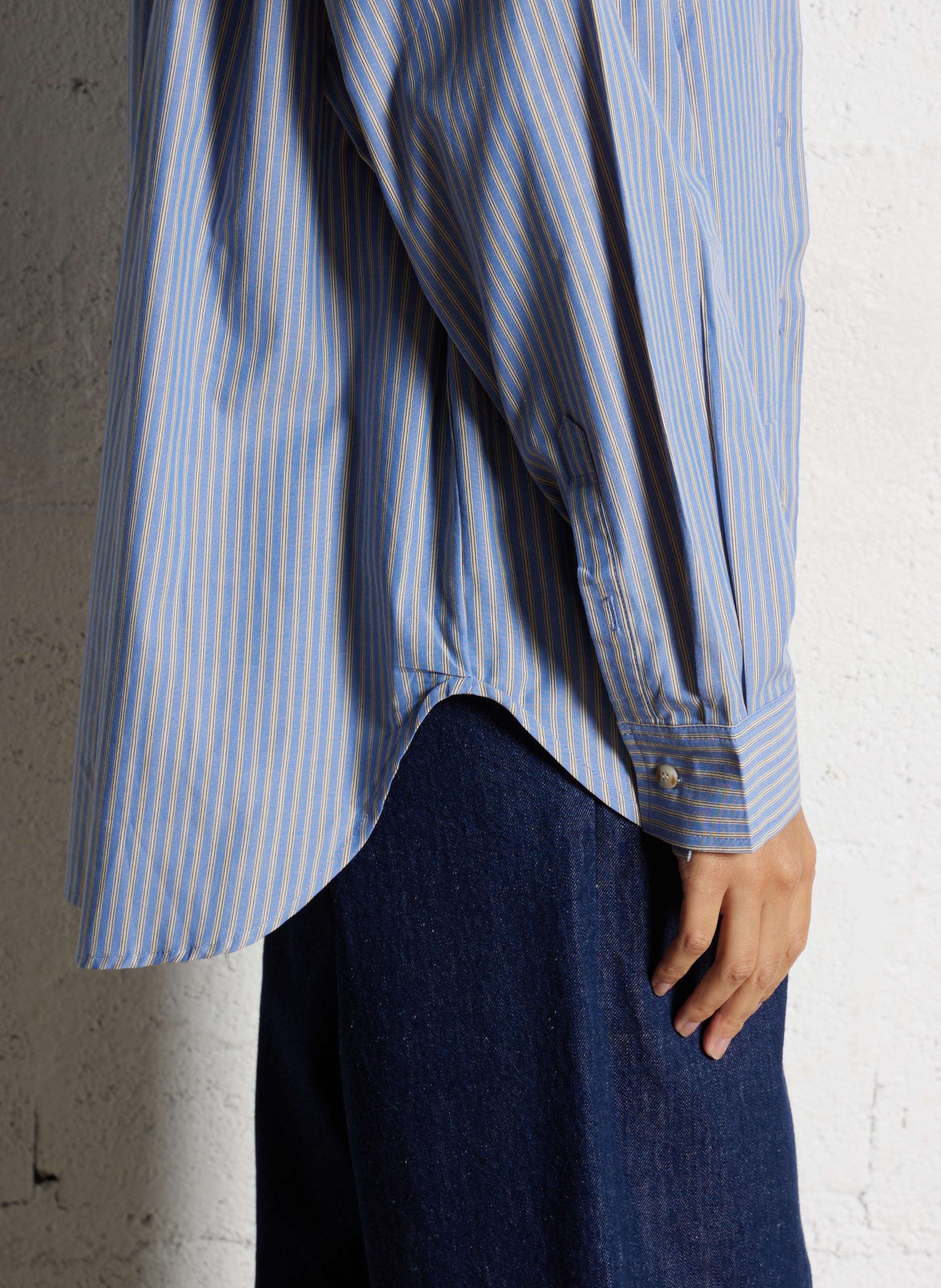 Chemise oversize rayée en coton SEE U SOON Bleu