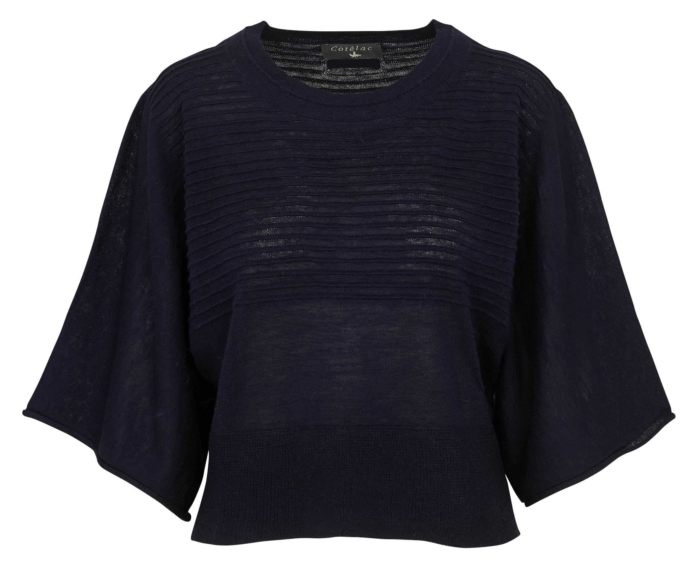 Rechte trui met ronde hals van wol COTELAC Blauw