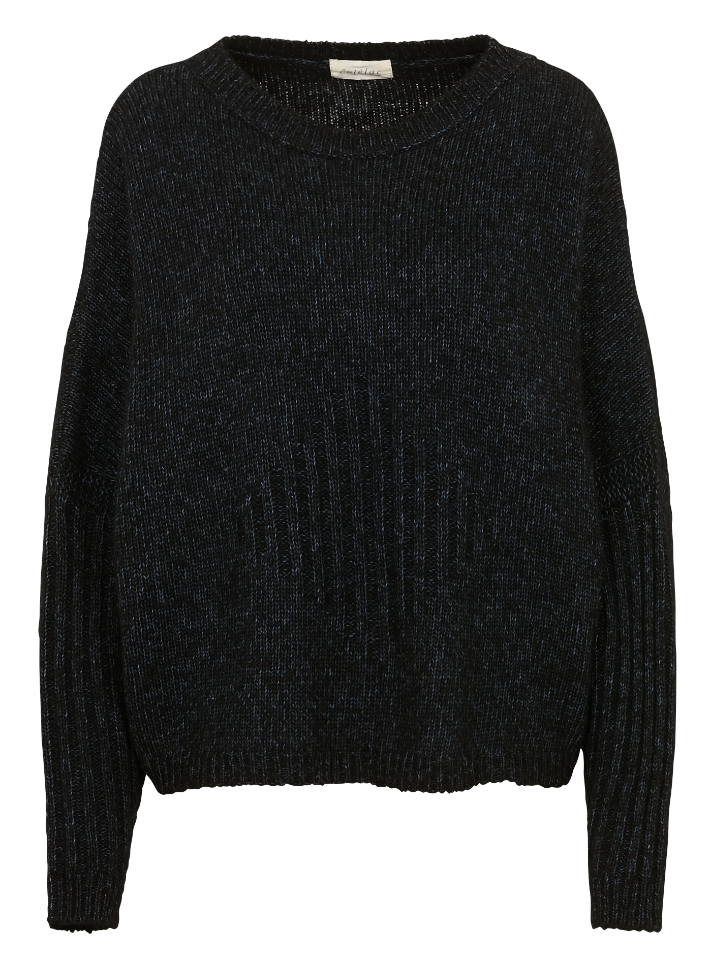 Oversize-Rundhalspullover aus Baumwoll-Mix ACOTE Schwarz