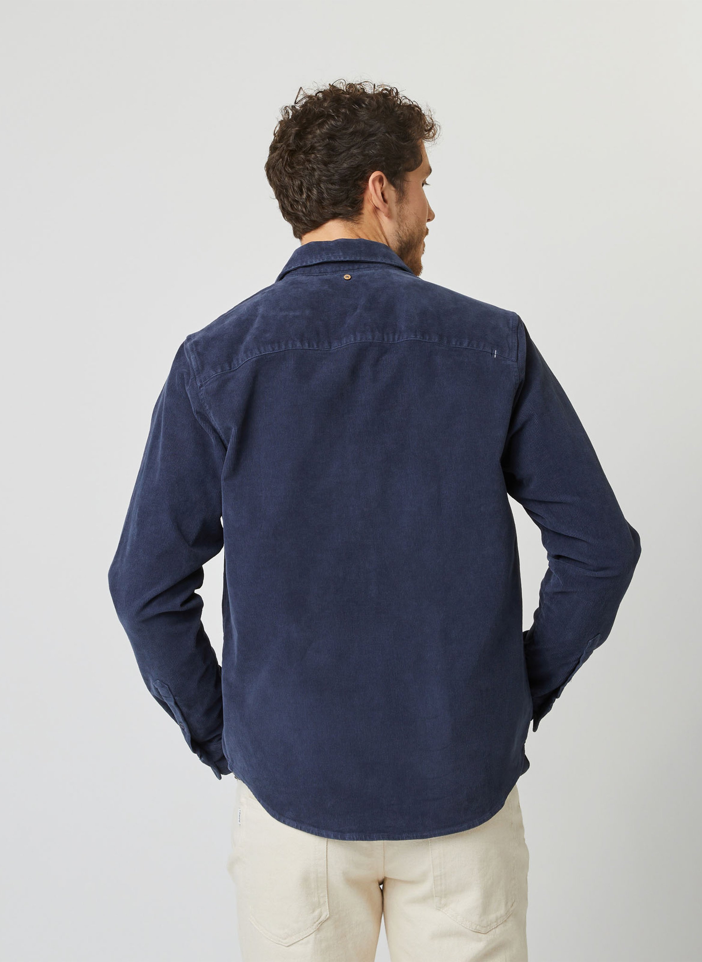 Surchemise col classique  en coton mélangé FAGUO Bleu