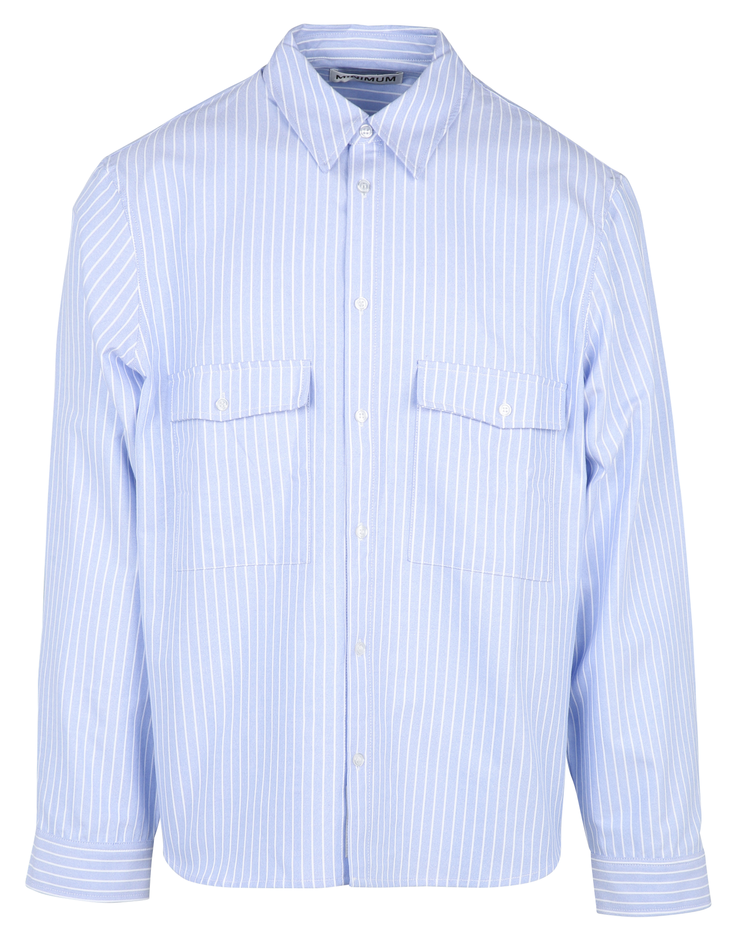 Oversized striped shirt with classic collar MINIMUM Blue