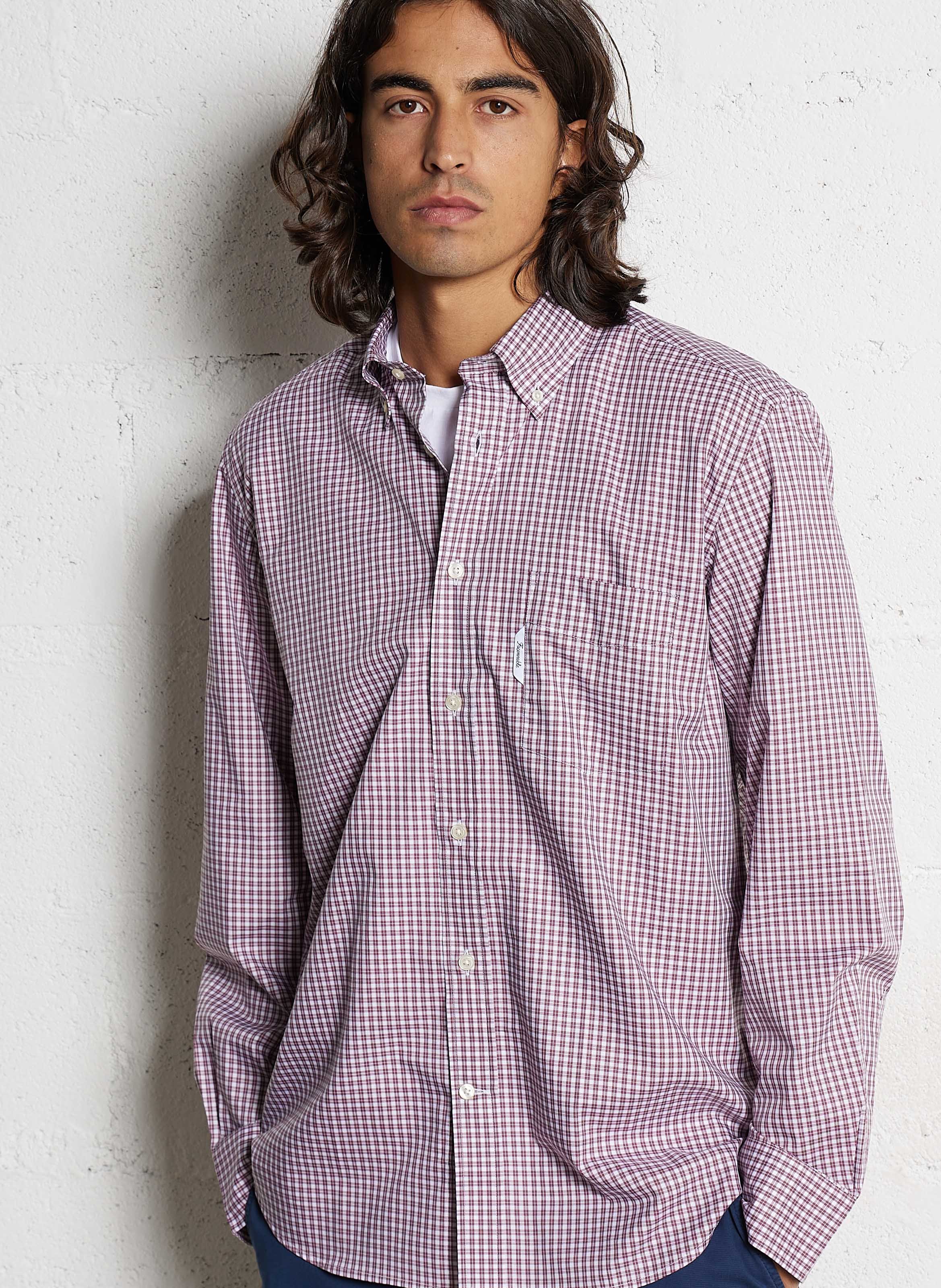 Chemise droite en coton FACONNABLE Violet