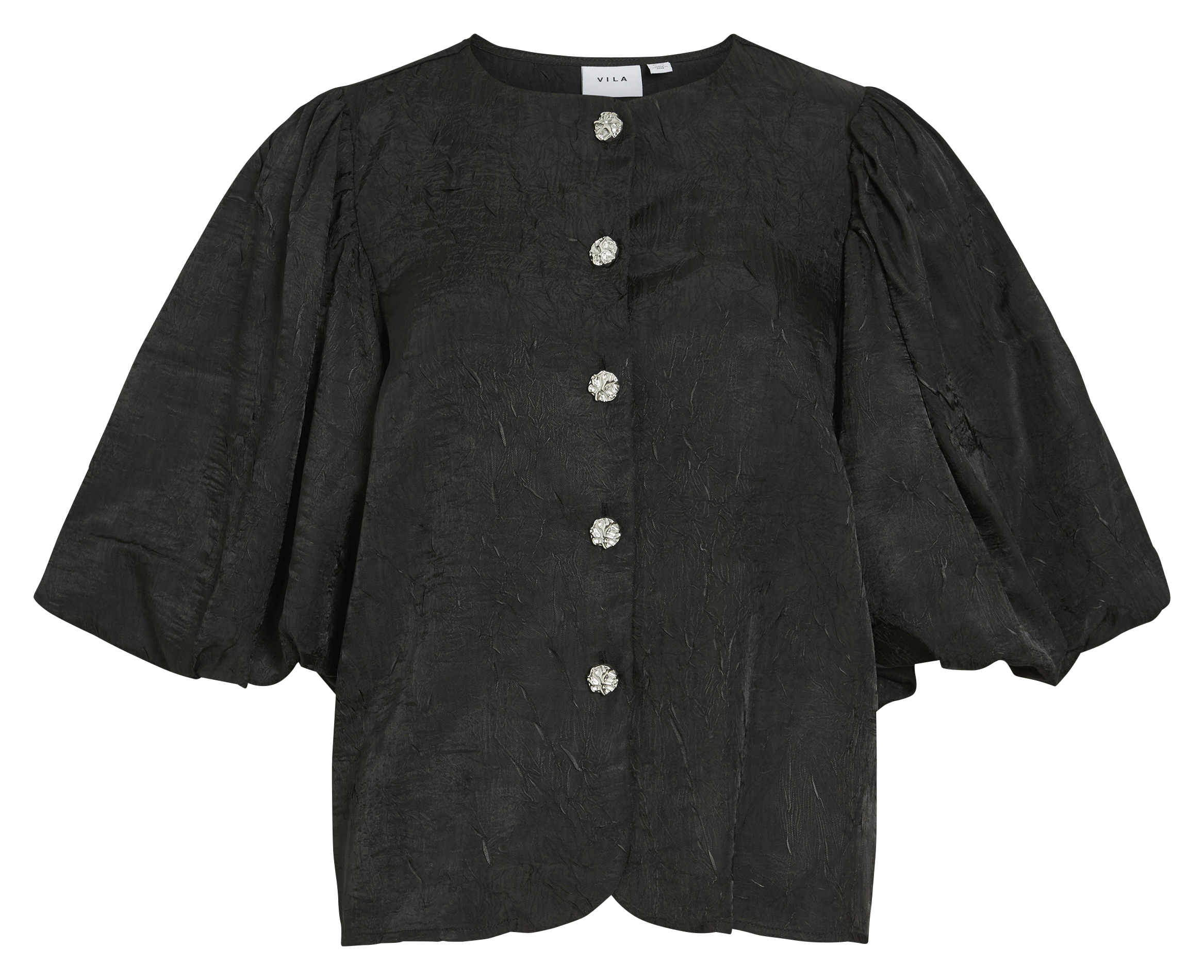 Chemise droite col rond VILA Noir
