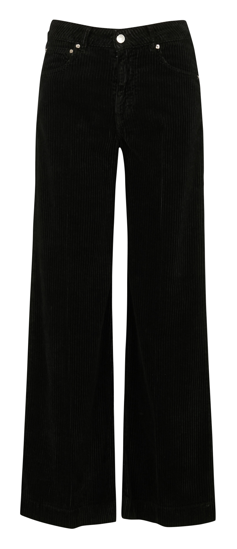 Wijde broek van ribfluweel van katoen ACQUAVERDE Zwart