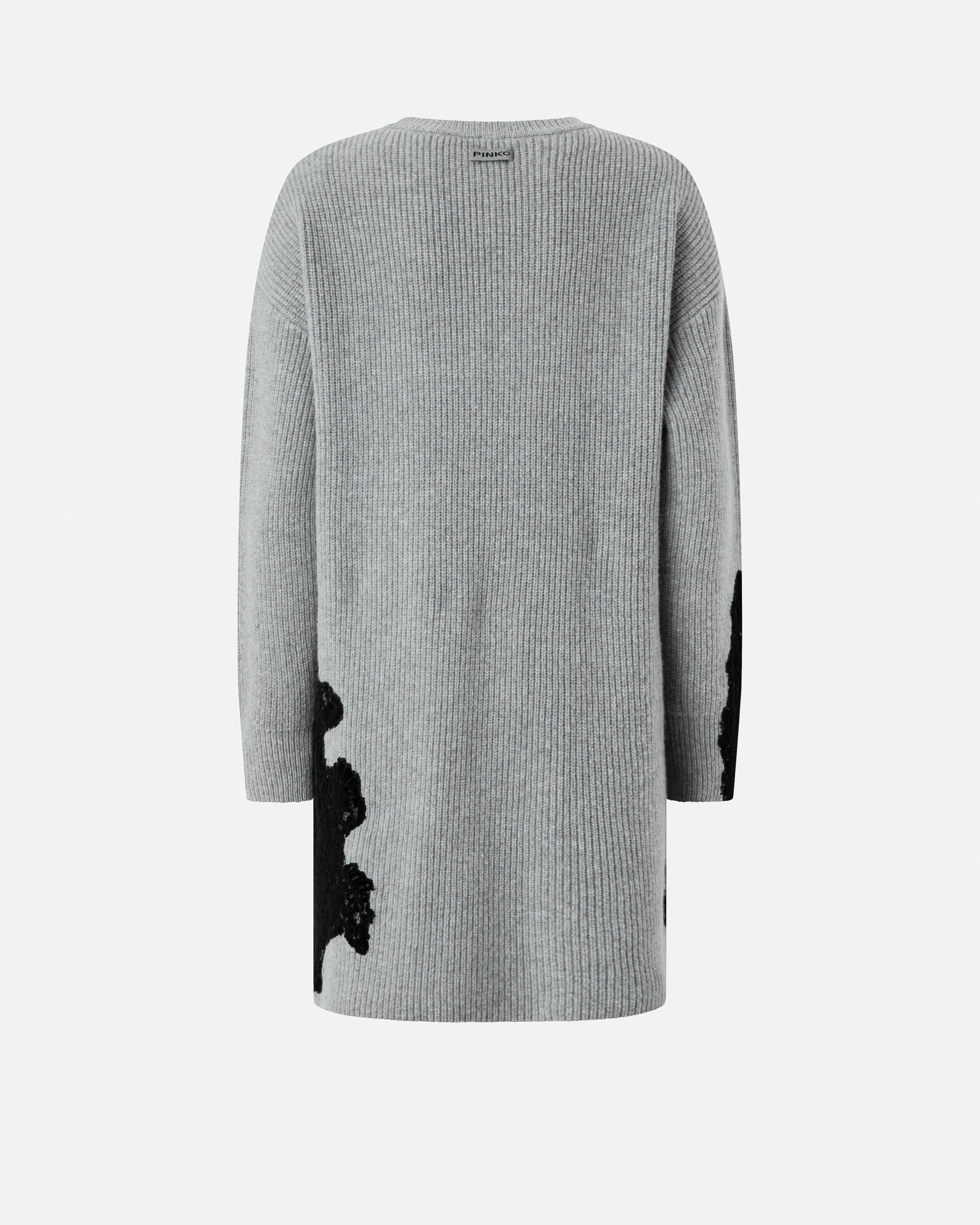 Short knit dress with lace PINKO Grey