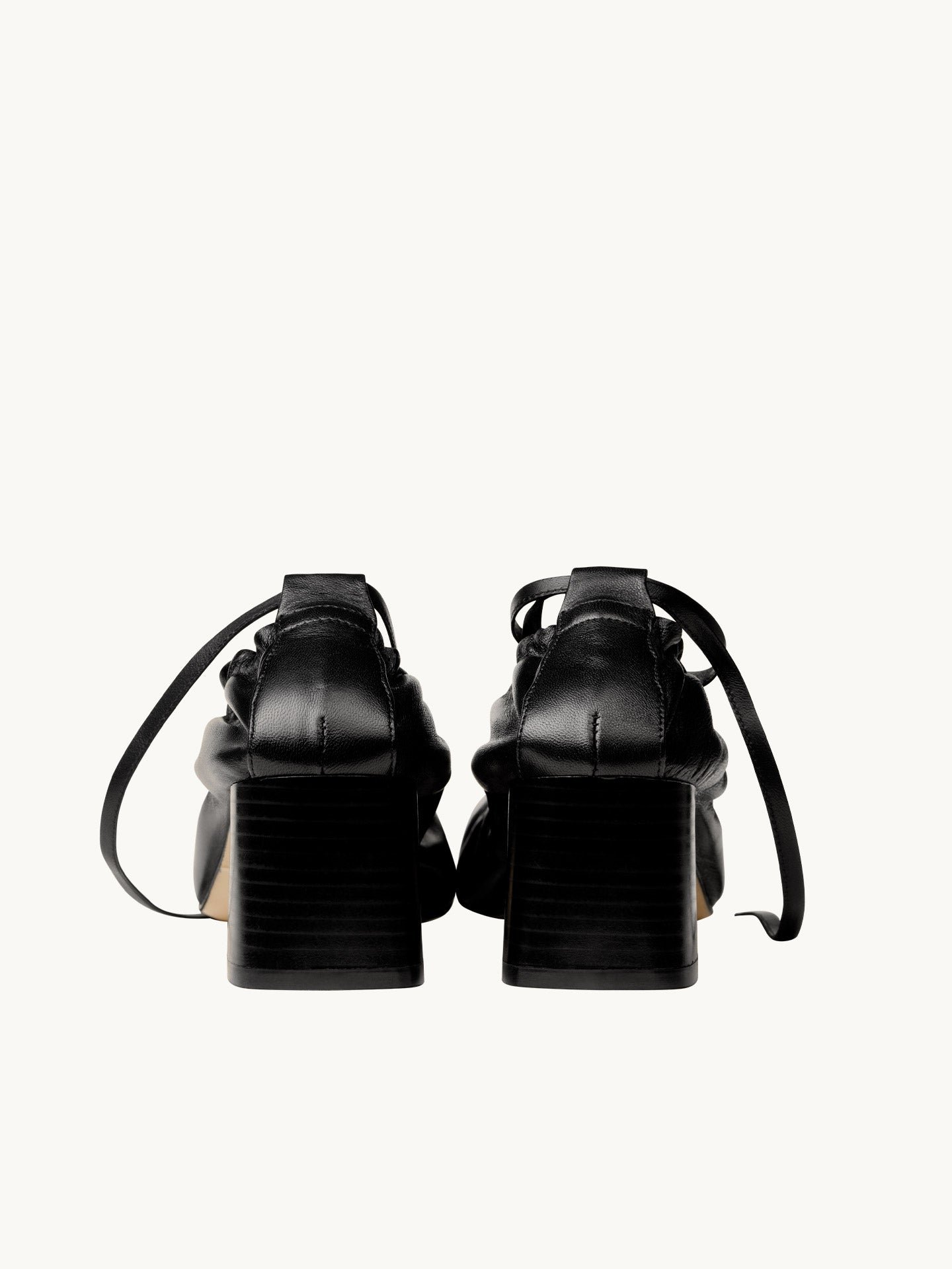 Heeled ballet flats in nappa leather EMZI PARIS Black