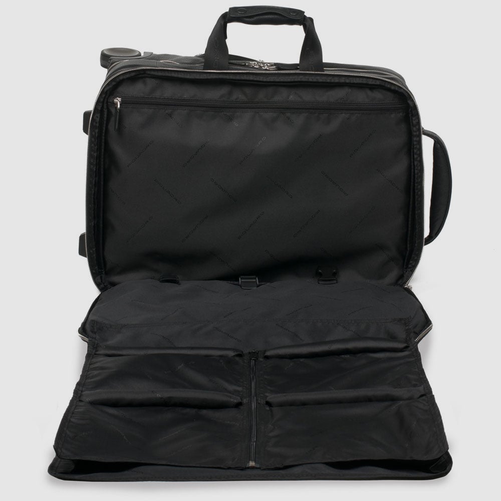 Cabin trolley with compartment for laptop and iPad® Air/Air 2 holder and retractable handles PIQUADRO Black